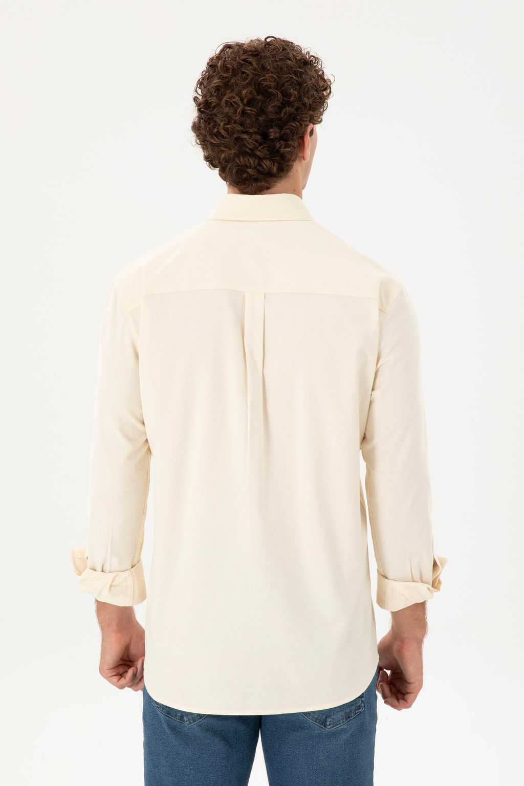 Мужская кремовая рубашка с длинным рукавом Неожиданная скидка в корзине - U.s. polo assn фото 5