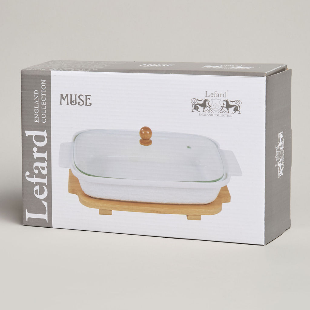 БЛЮДО ДЛЯ ВЫПЕКАНИЯ И СЕРВИРОВКИ LEFARD MUSE СО СТЕКЛ.КРЫШКОЙ НА ДЕР.ПОДСТАВКЕ 27,5*17*9СМ 900МЛ  фото 6