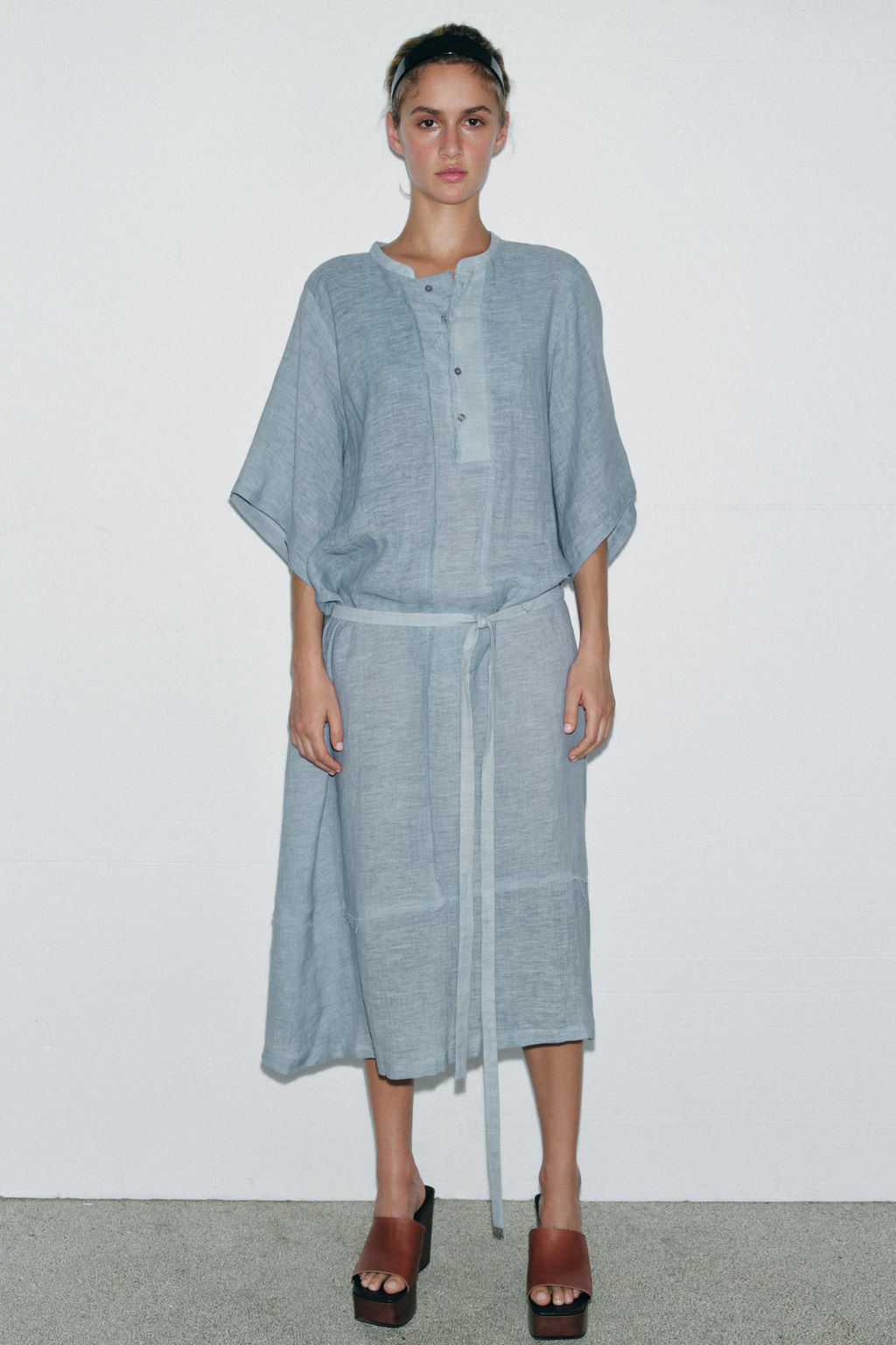 LIMITED EDITION LINEN BLEND SHIRT DRESS - Zara фото 8