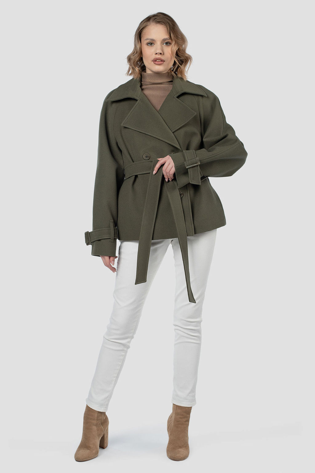 01-12135 Пальто женское демисезонное (пояс)