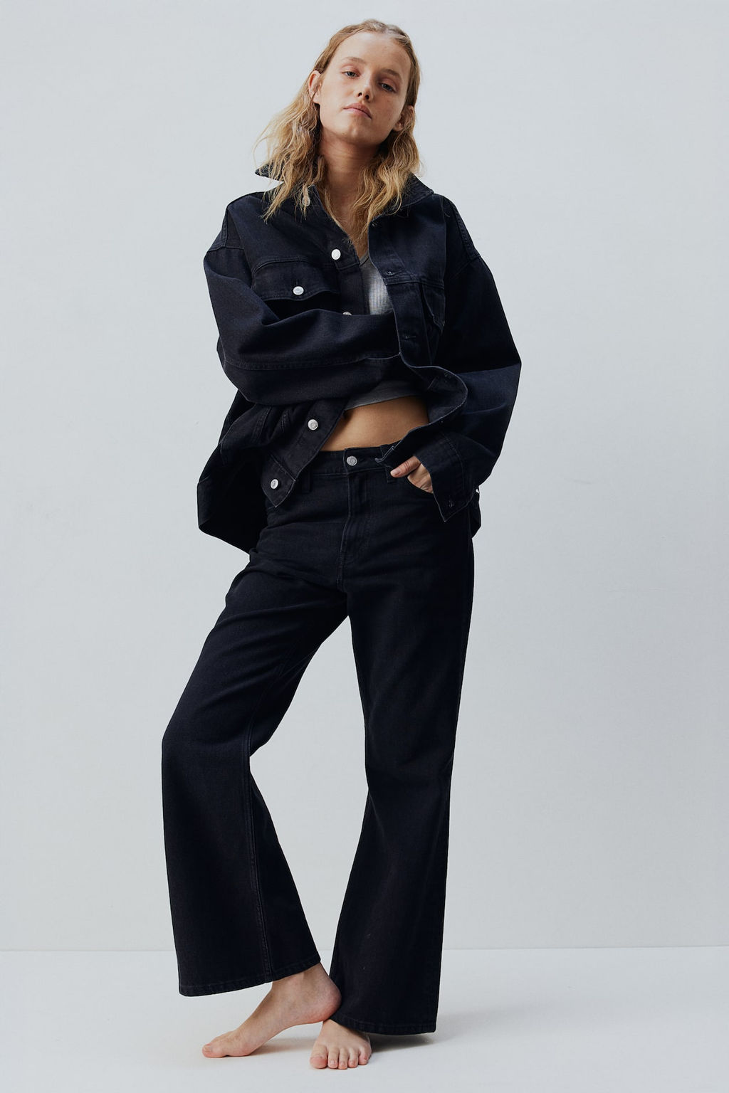 Baggy Bootcut Regular Jeans - H&m фото 2