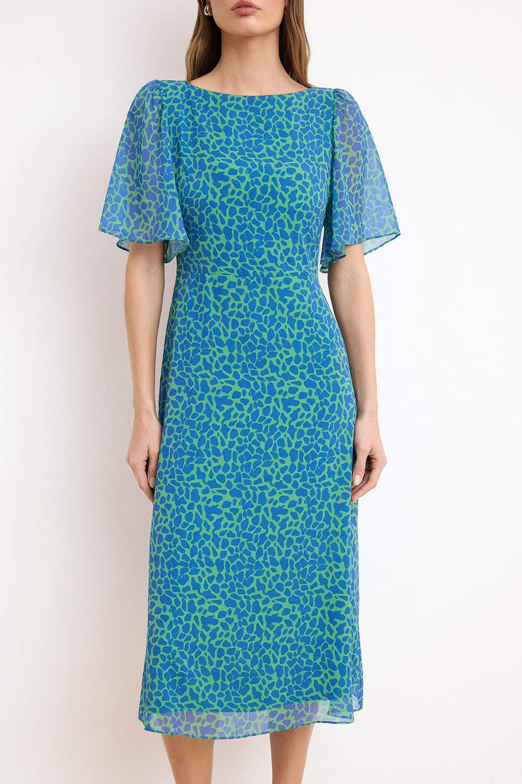 Fusya Animal Desenli A Kesim Melek Kol Astarl? Sifon Ucus Ucus Dokuma Midi Elbise TWOSS23EL01372 - Trendyolmilla фото 31