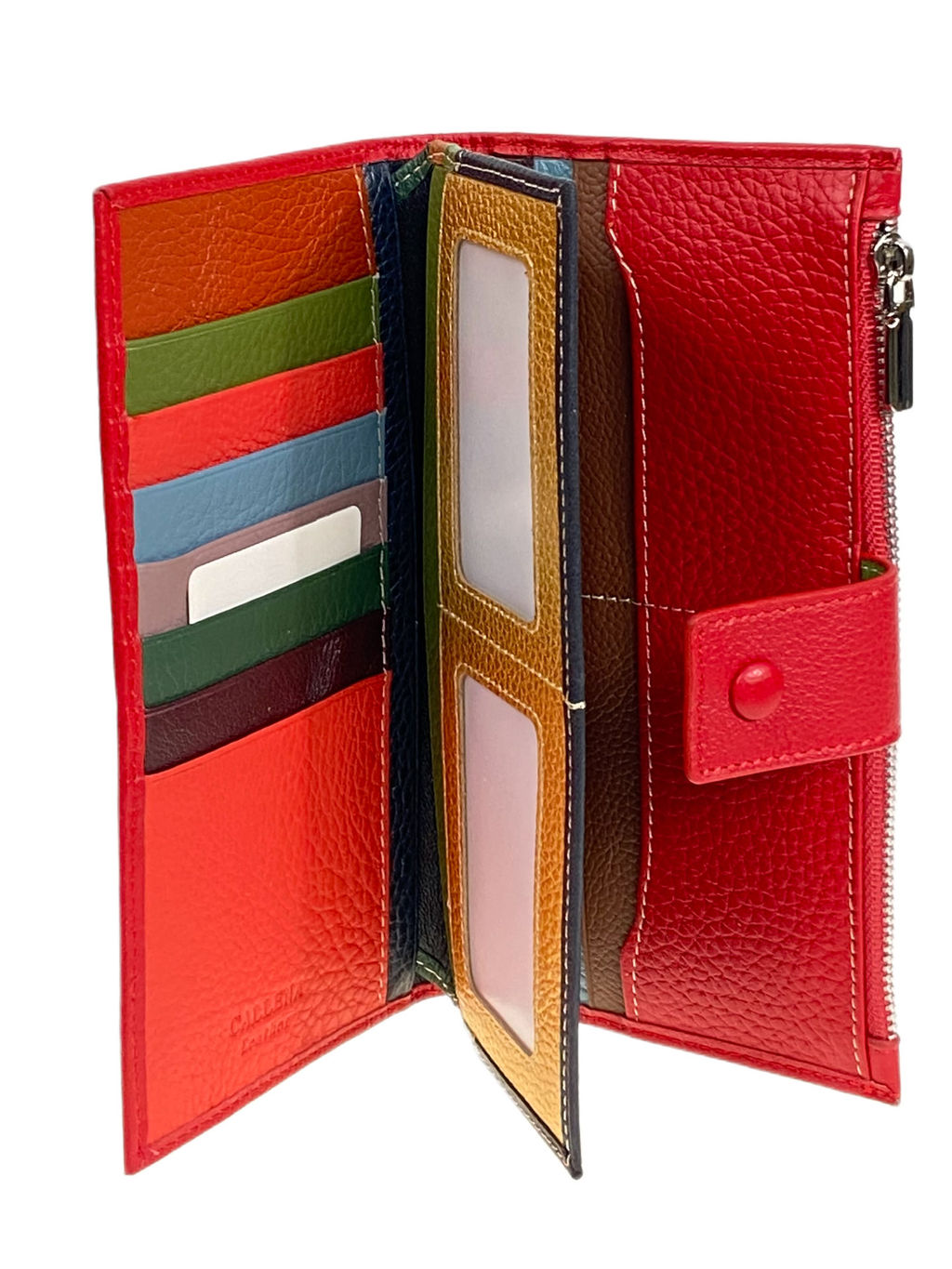 Женское портмоне из натуральной кожи, цвет красный - Greta фото 2