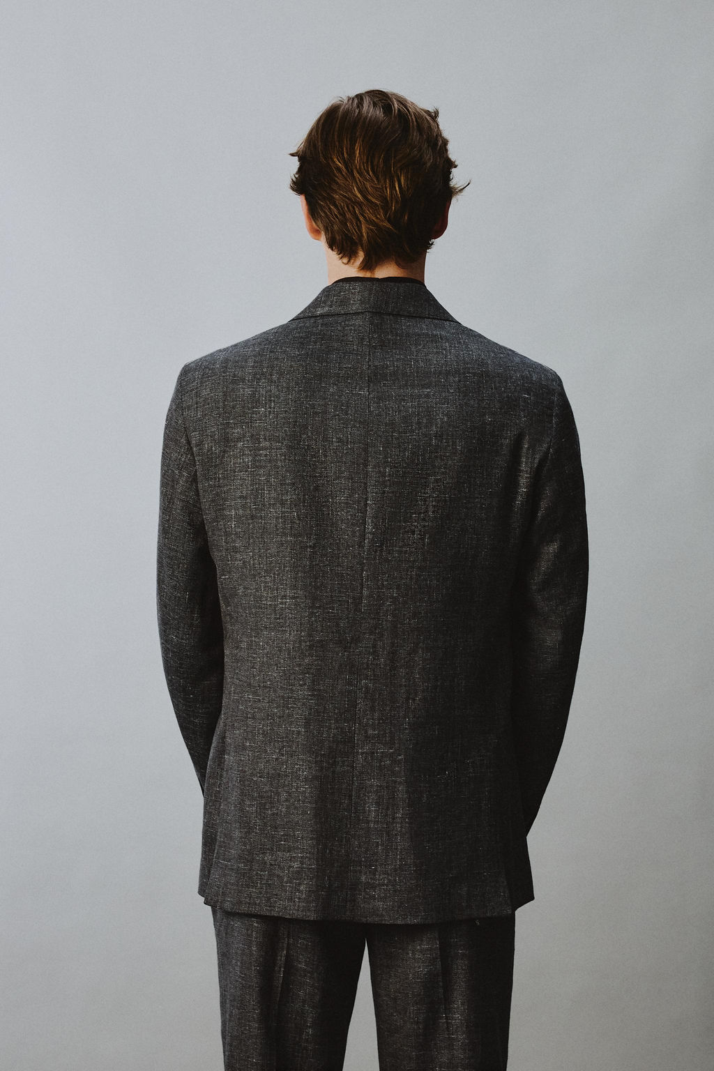 BLAZER TRAJE RELAXED FIT VISCOSA - LINO / Negro