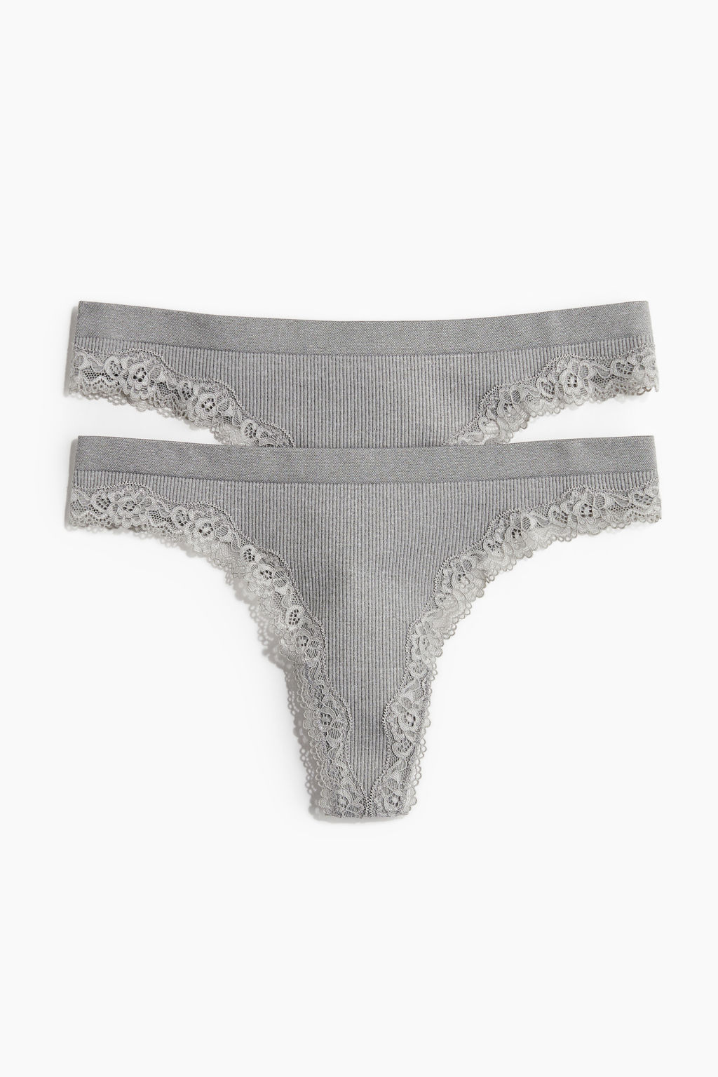Pack 2 bragas thong con ribete de encaje Seamless - H&m фото 7