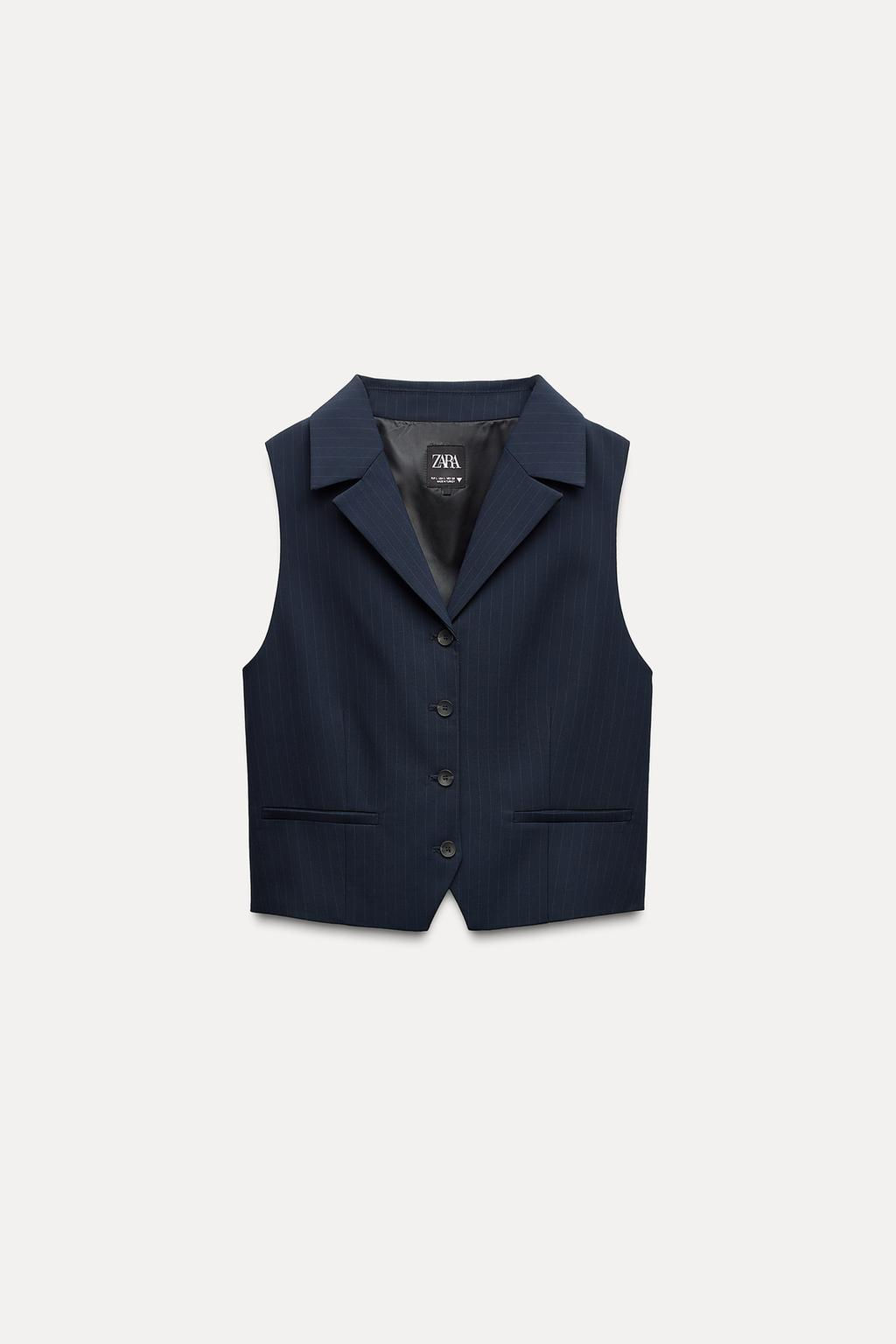 FITTED PINSTRIPED WAISTCOAT - Zara фото 5