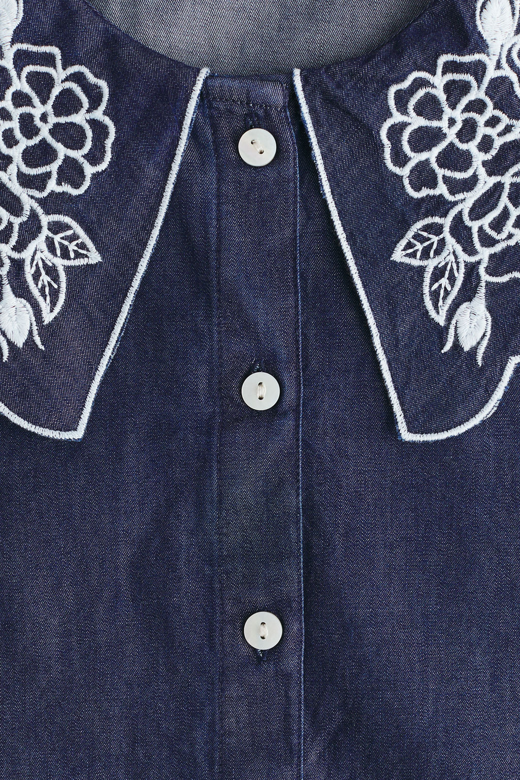 Blusa denim con cuello bordado - H&m фото 5