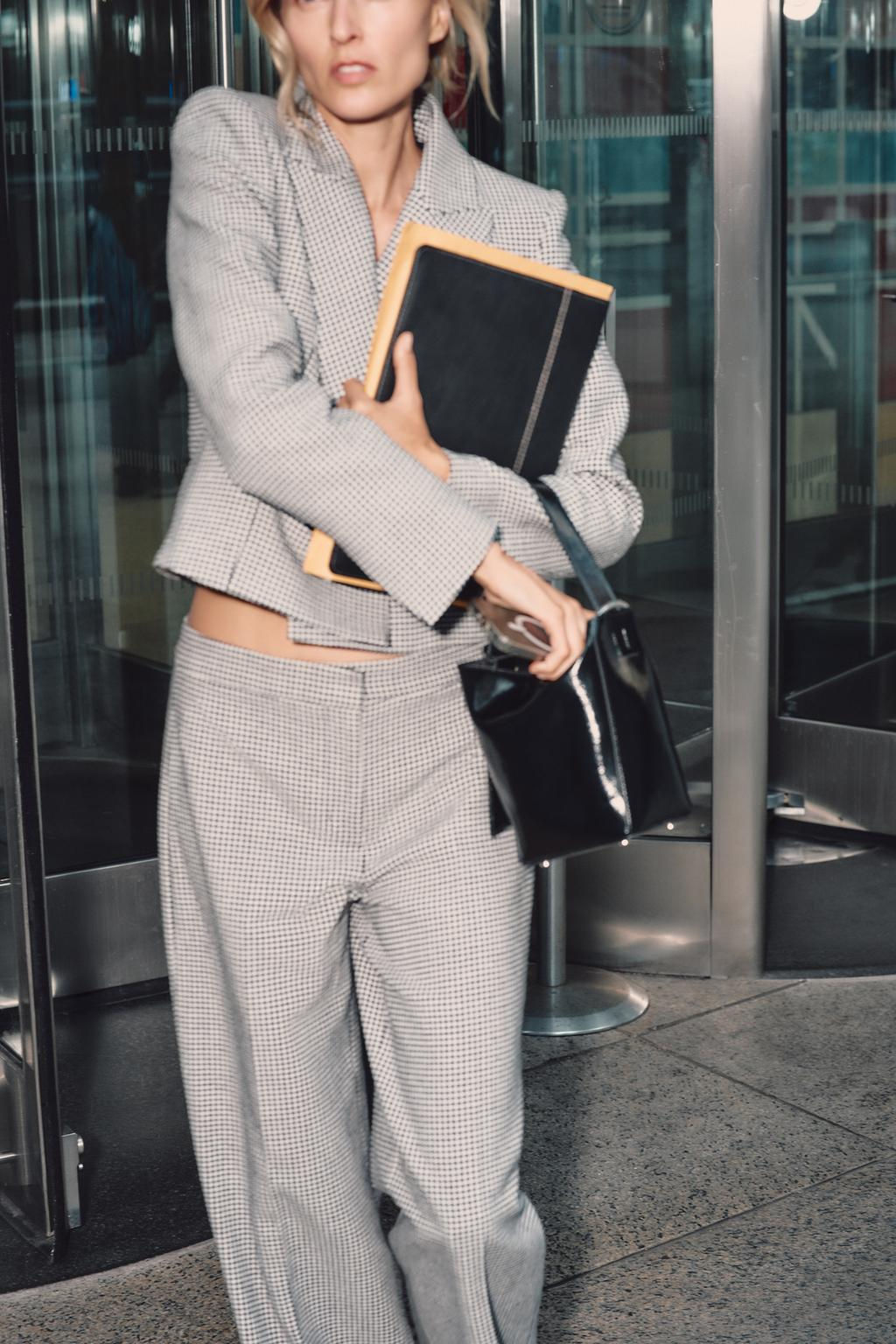 SHORT HOUNDSTOOTH BLAZER - Zara фото 2