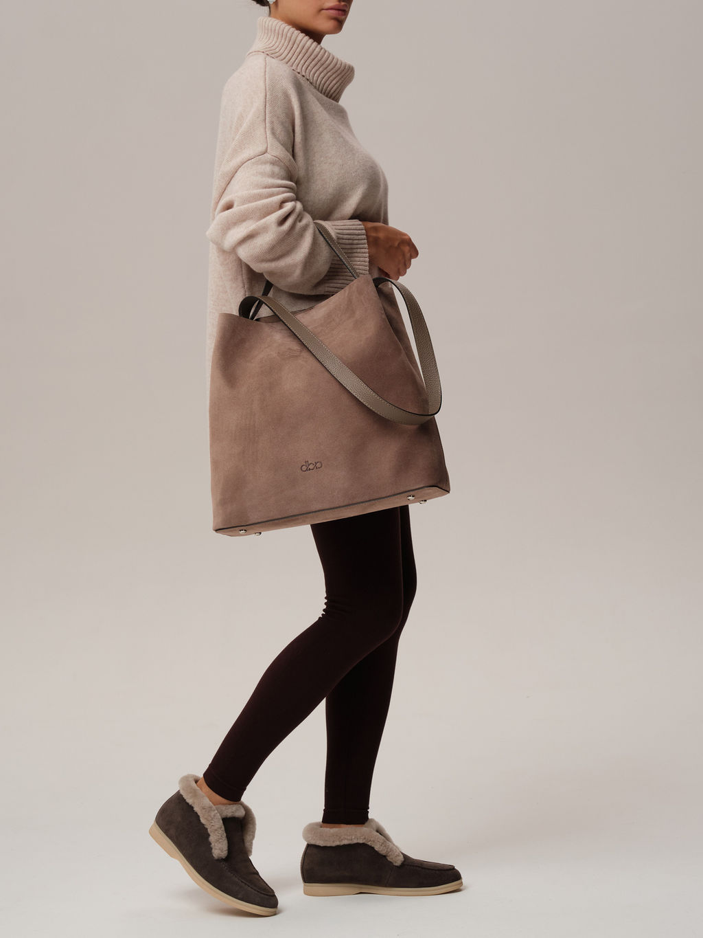 Замшевая сумка шоппер Olga DBR 30948 капучино фото 6