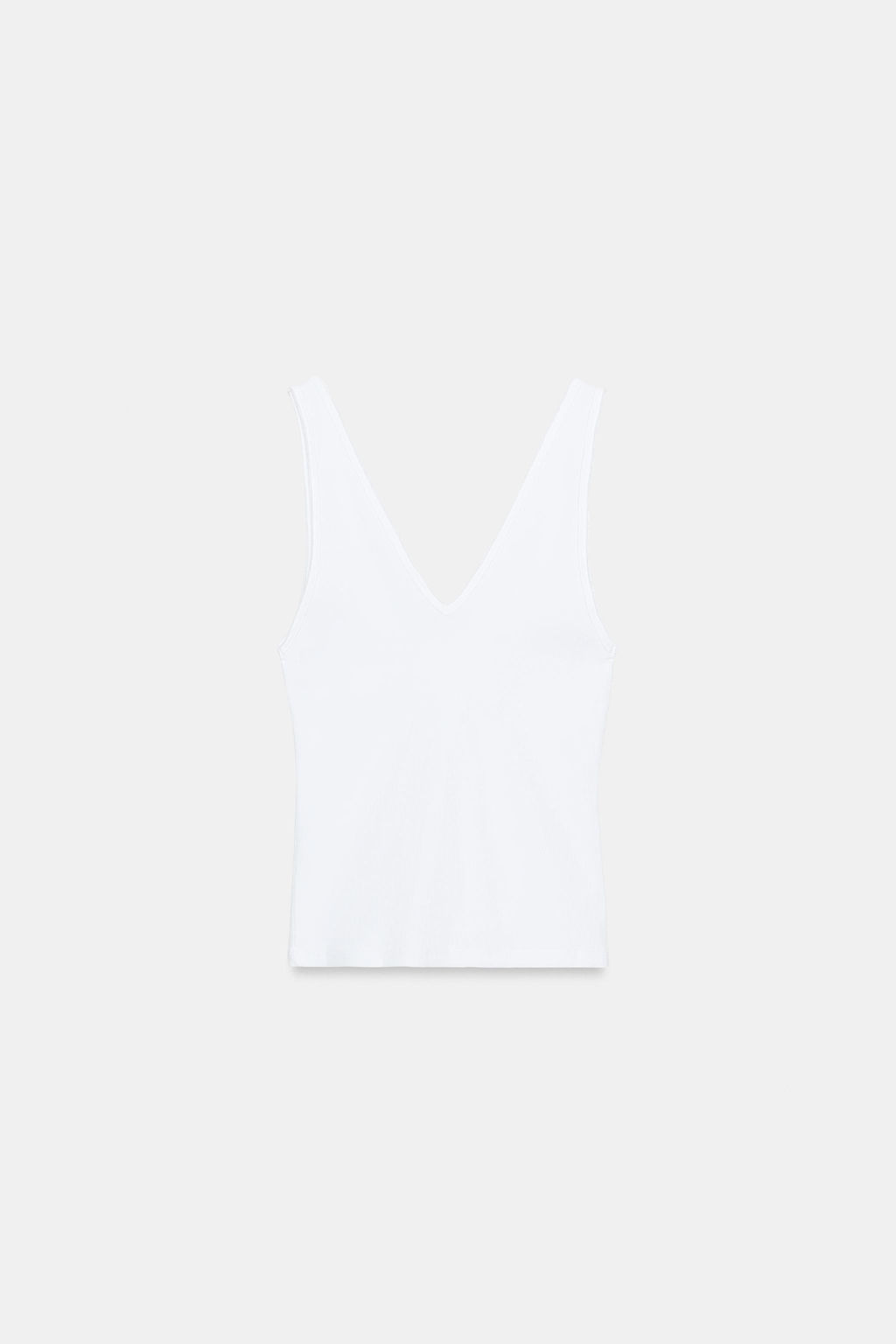 TOP ESCOTE PICO RIB / Blanco - Zara фото 4