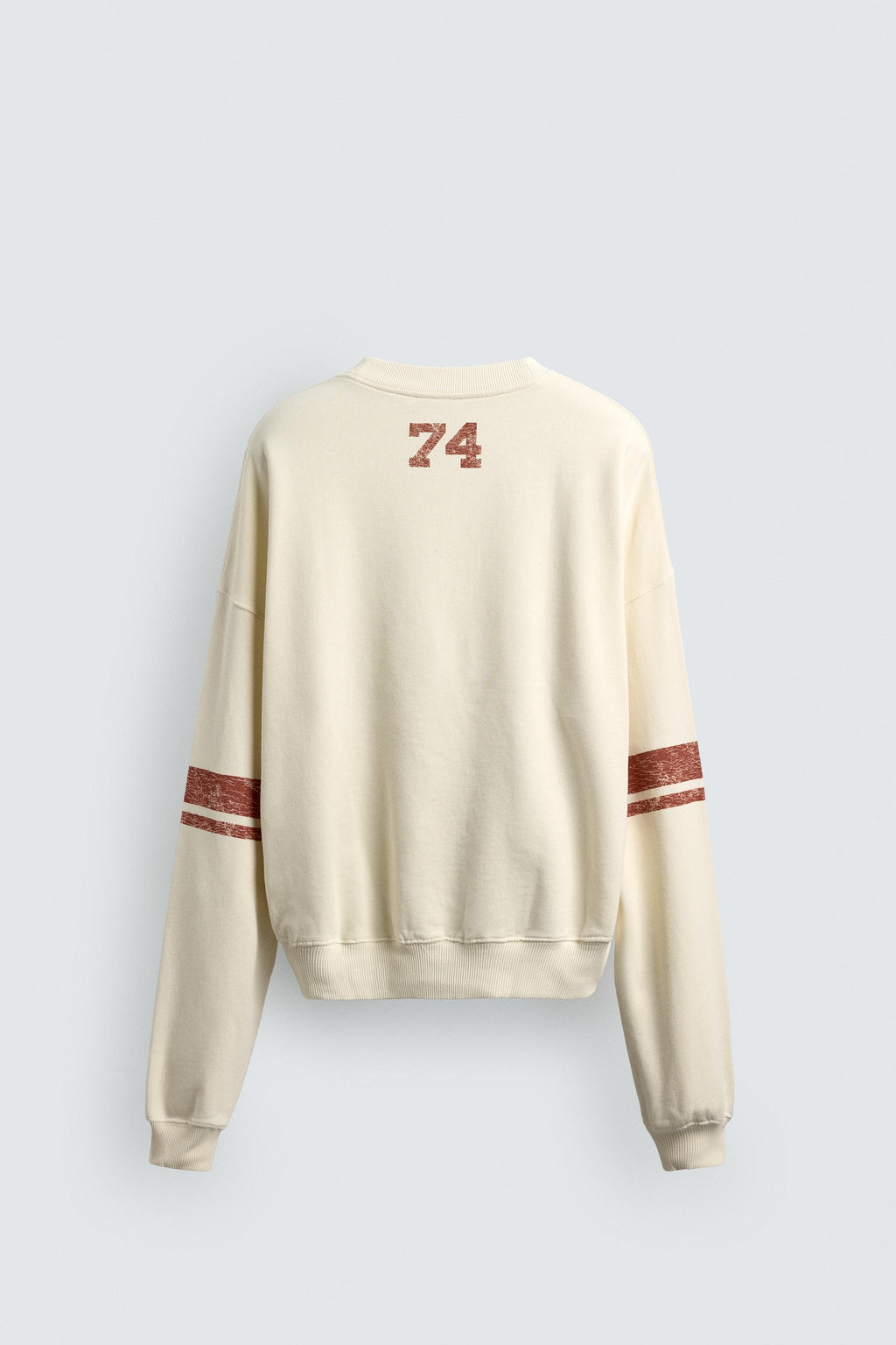 SUDADERA LAVADA ESTAMPADO CONTRASTE / Blanco roto - Zara фото 8