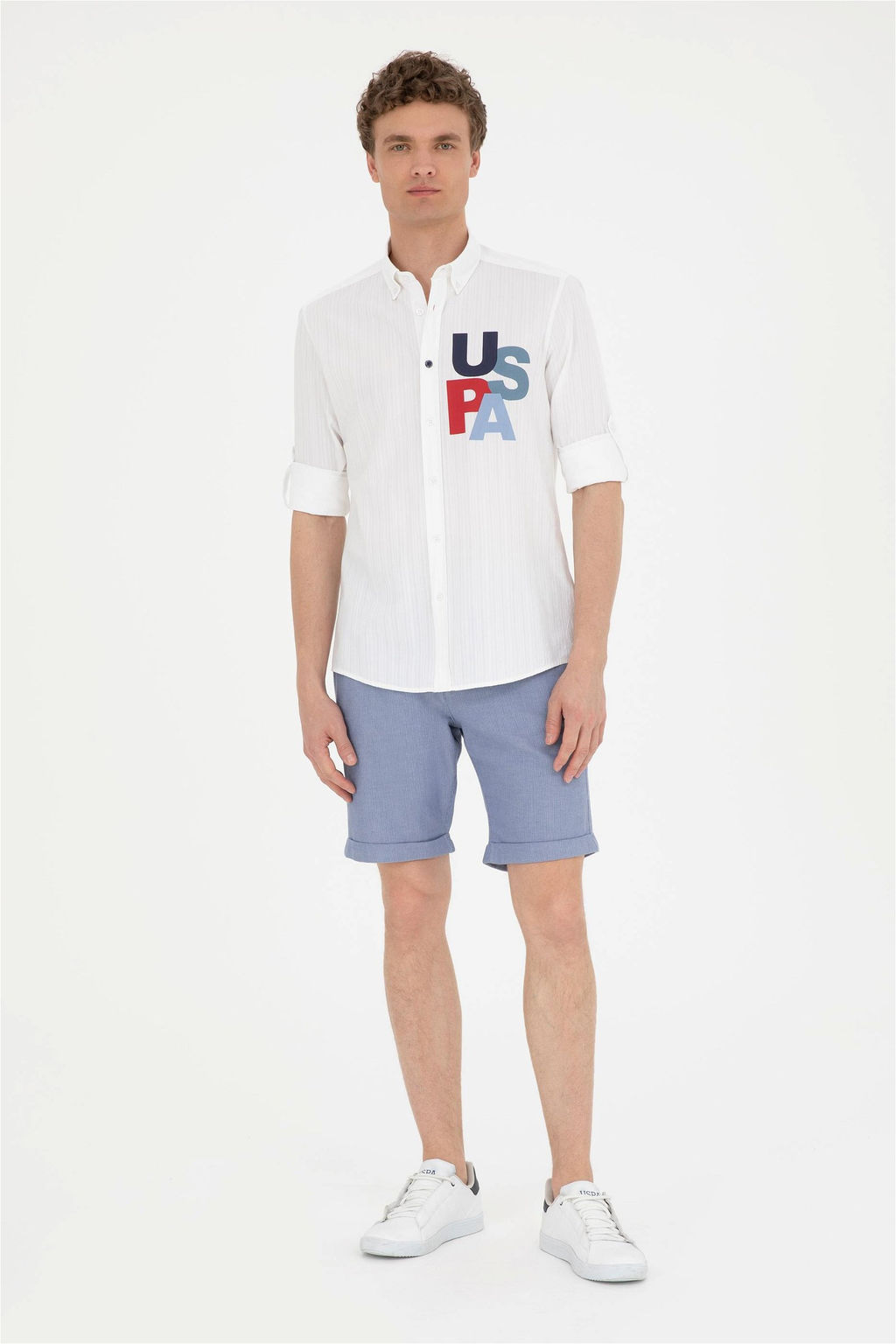 Мужская белая рубашка с длинным рукавом Неожиданная скидка в корзине - U.s. polo assn фото 4