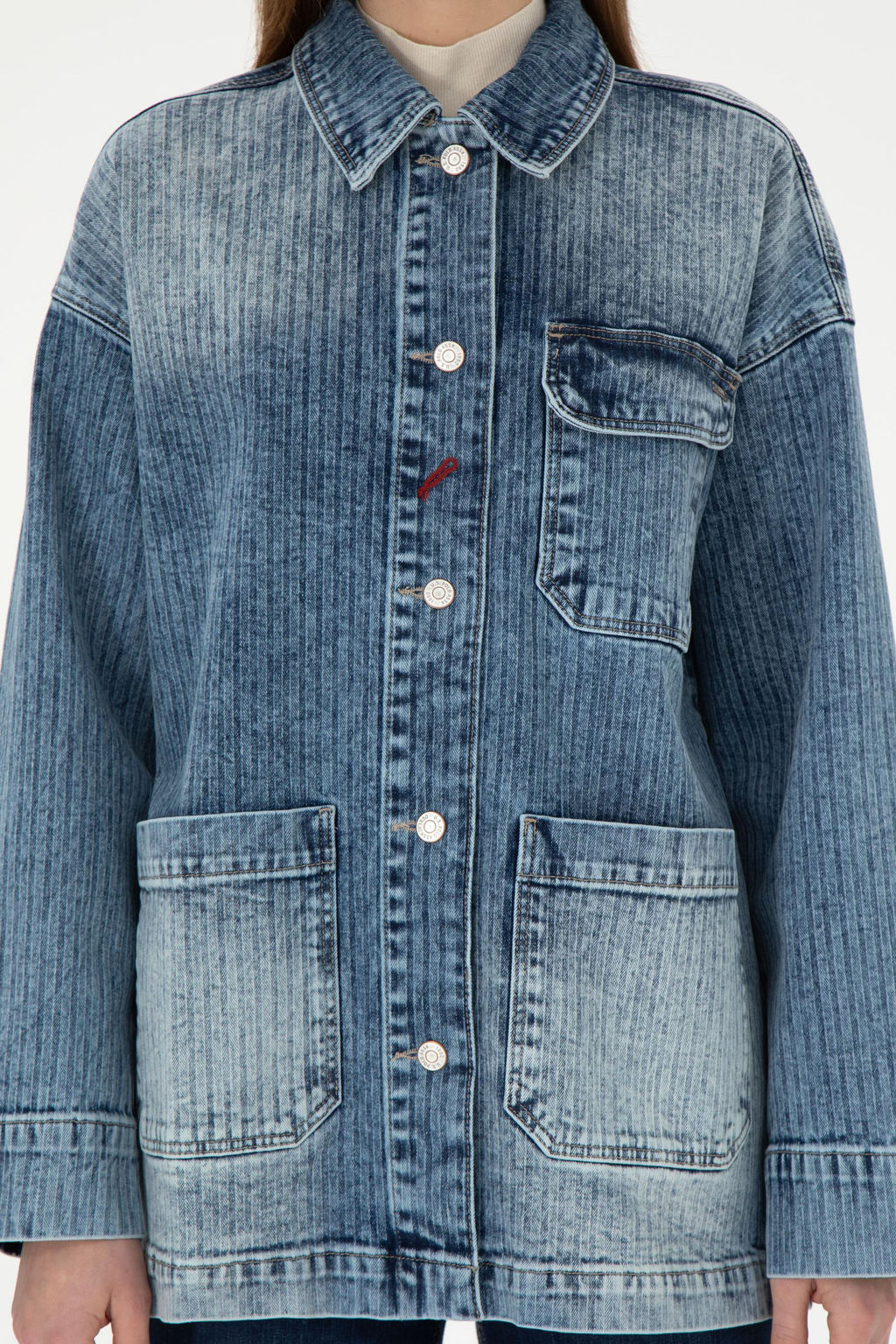 Женская голубая джинсовая рубашка Неожиданная скидка в корзине - U.s. polo assn фото 6