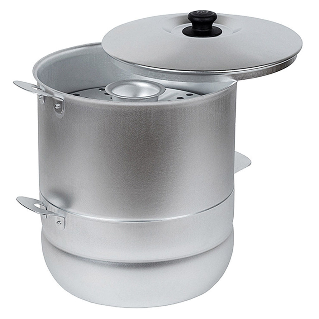 Манты-казан (мантоварка) алюминиевая 6л, д26см, h29,5см, s1-1,5мм, 4 диска, матовый, металлическая крышка (Россия) - Домашняя мода фото 2