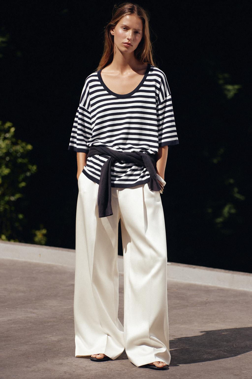 OVERSIZED KNIT SHORT SLEEVE TOP