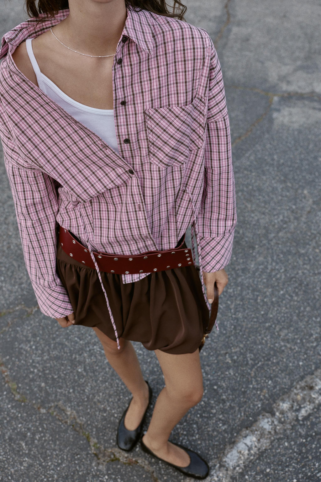 CAMISA CUADROS MULTIPOSICI?N / Rosa / Blanco