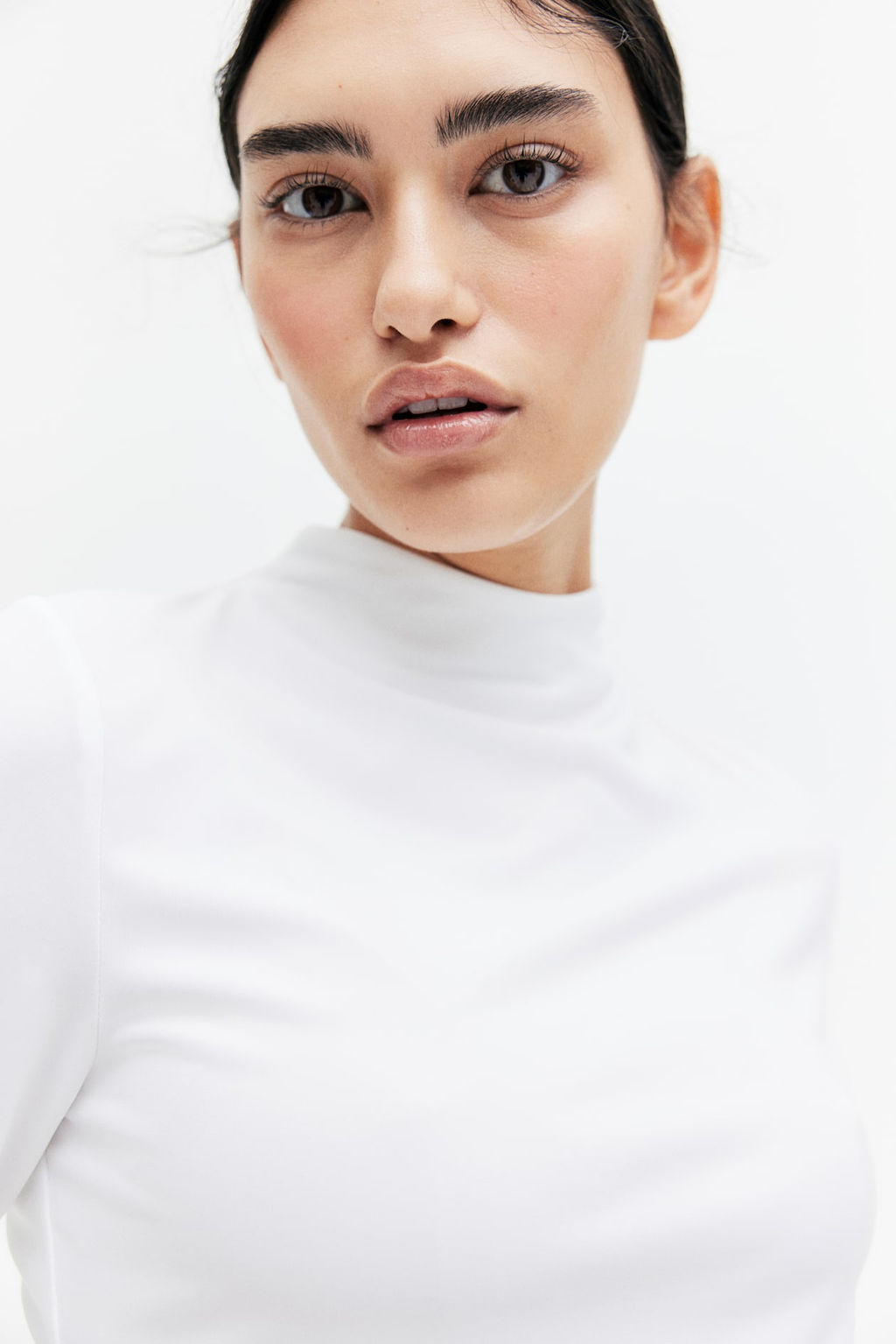 Top de microfibra con cuello perkins - H&m фото 3