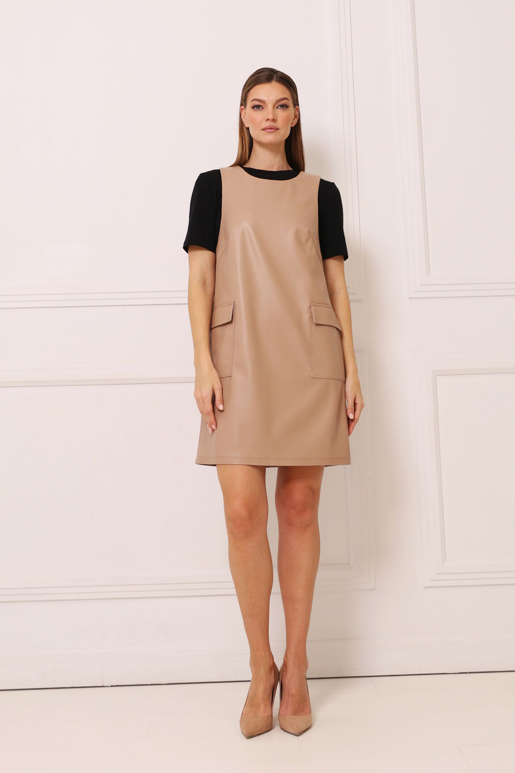 Сарафан мини из экокожи - Looklikecat фото 3