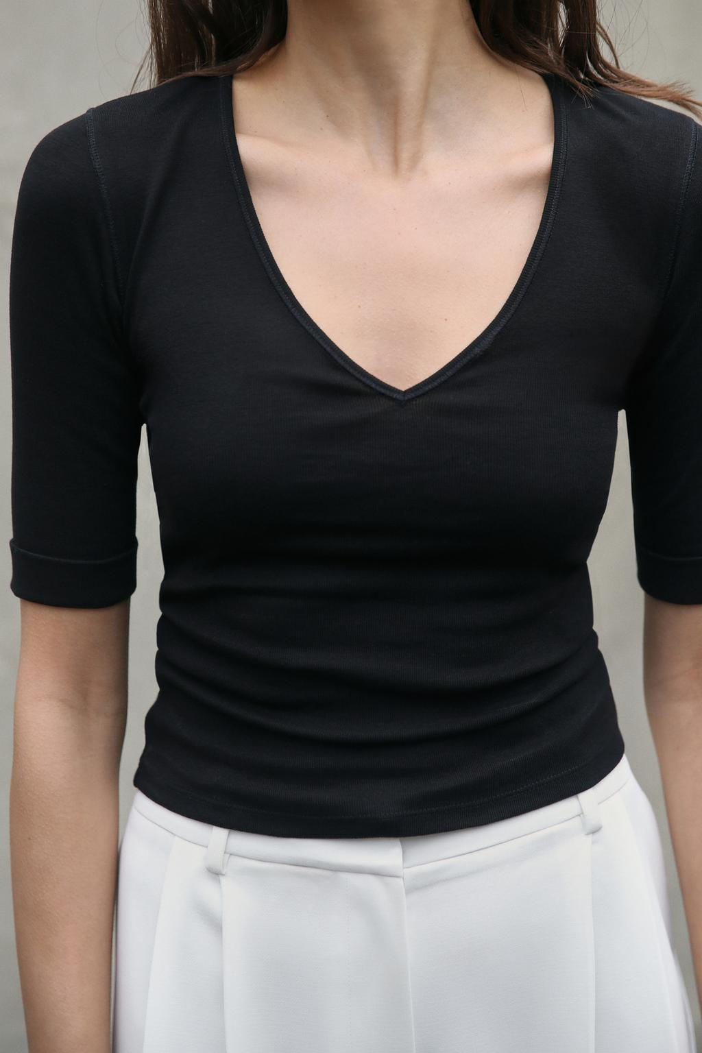 WASHED COTTON T-SHIRT - Zara фото 8