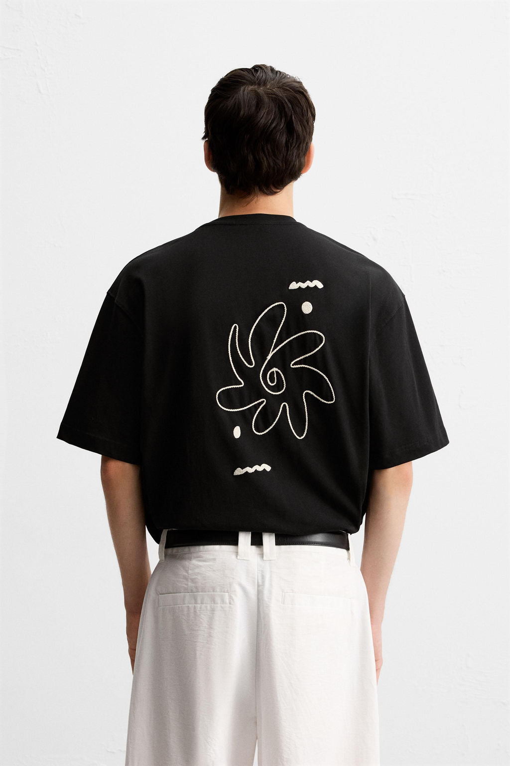 CONTRAST EMBROIDERY T-SHIRT - Zara фото 3