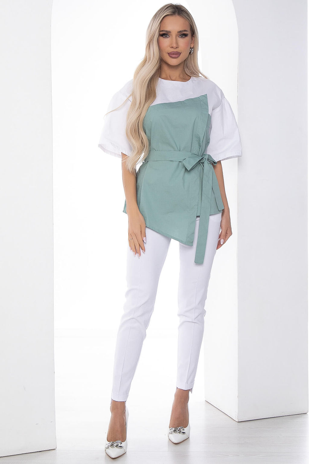 Костюм Сила нежности белый/фисташка К10164 - Lt collection фото 9