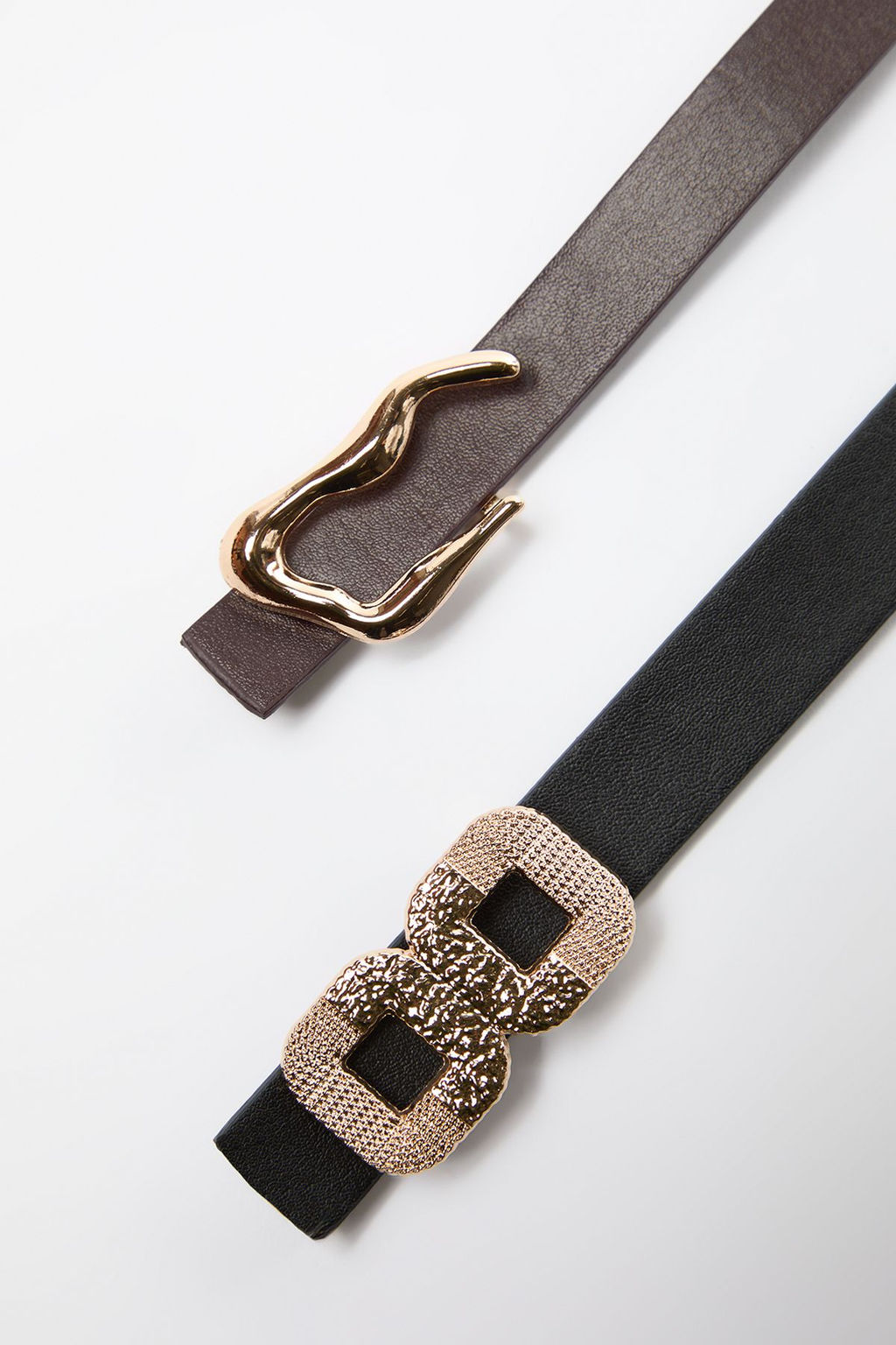 Siyah-Bordo Tokal? 2li Paket Deri Gorunumlu Kad?n Kemer TWOAW25KE00000