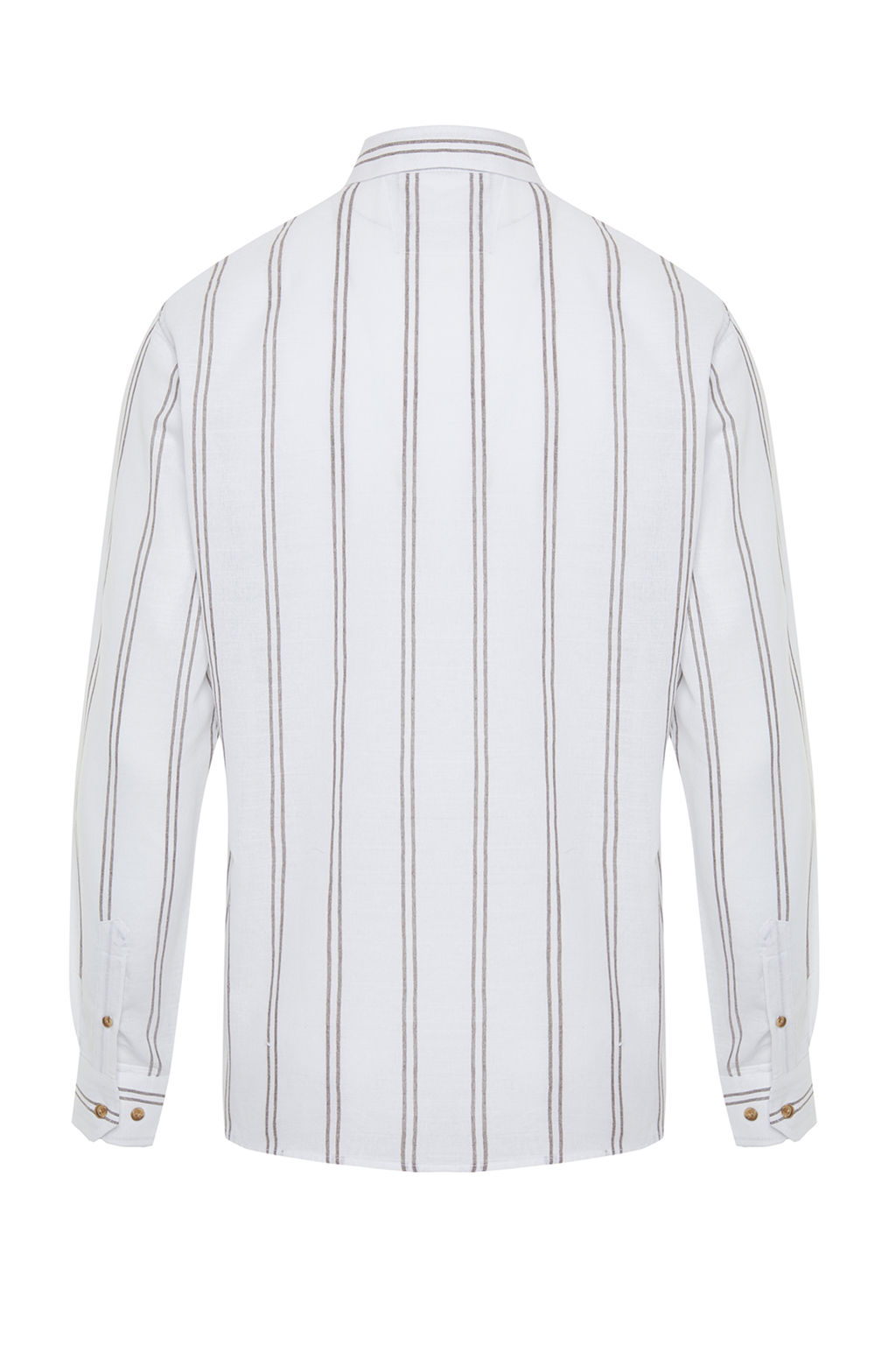 TRENDYOL MAN Beyaz Slim Fit Dugmeli Yaka Ince Cizgili Gomlek TMNSS20GO0092 - Trendyolmilla фото 24