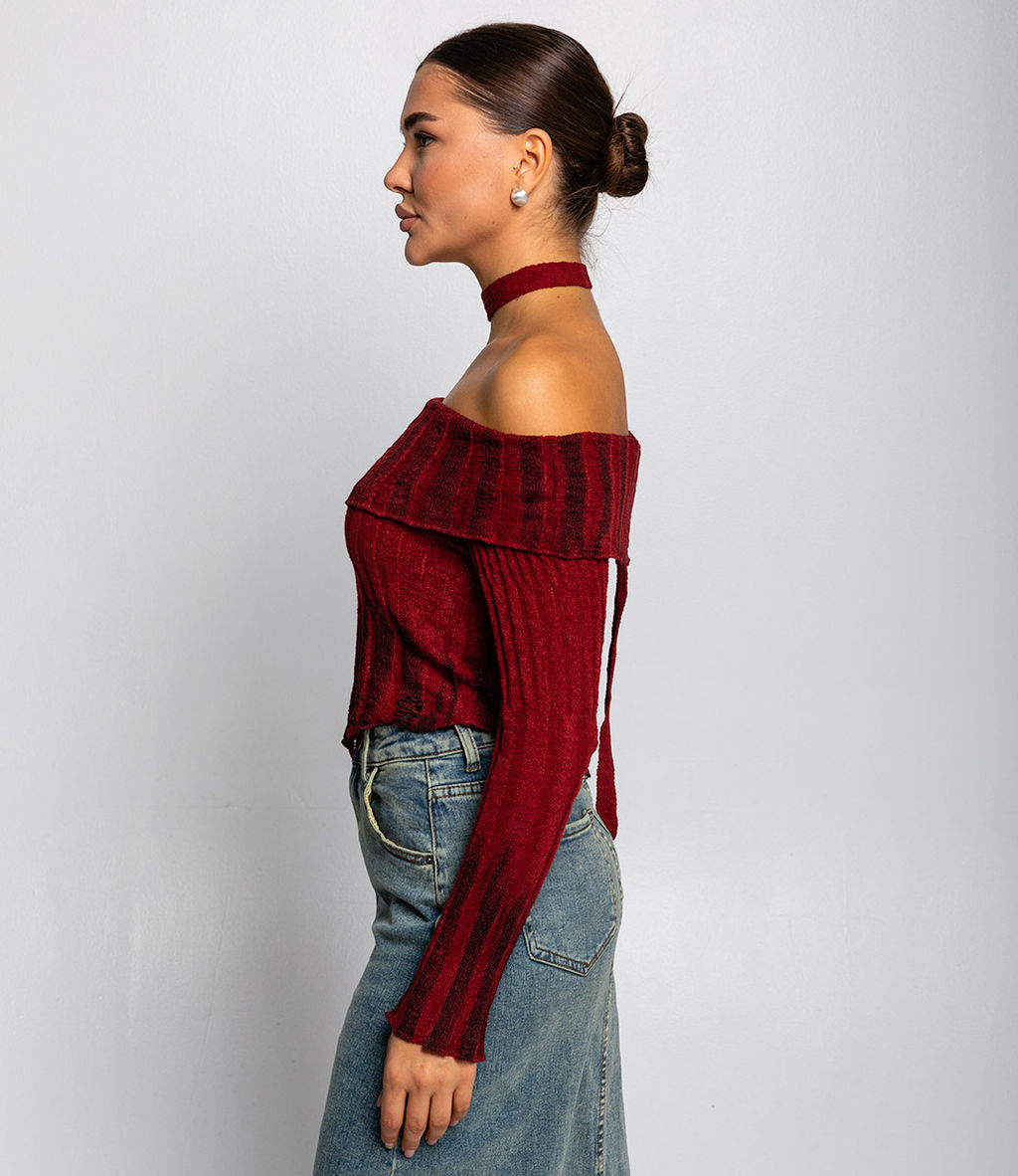 Джемпер #КТ1139, бордовый - Dommod фото 2