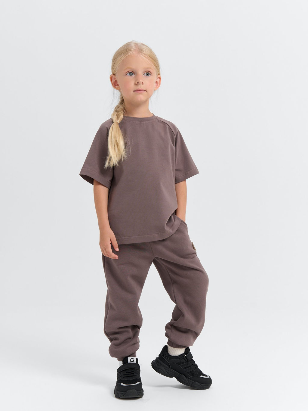 Джоггеры Темный шоколад с карманами утепленные - Bungly фото 7