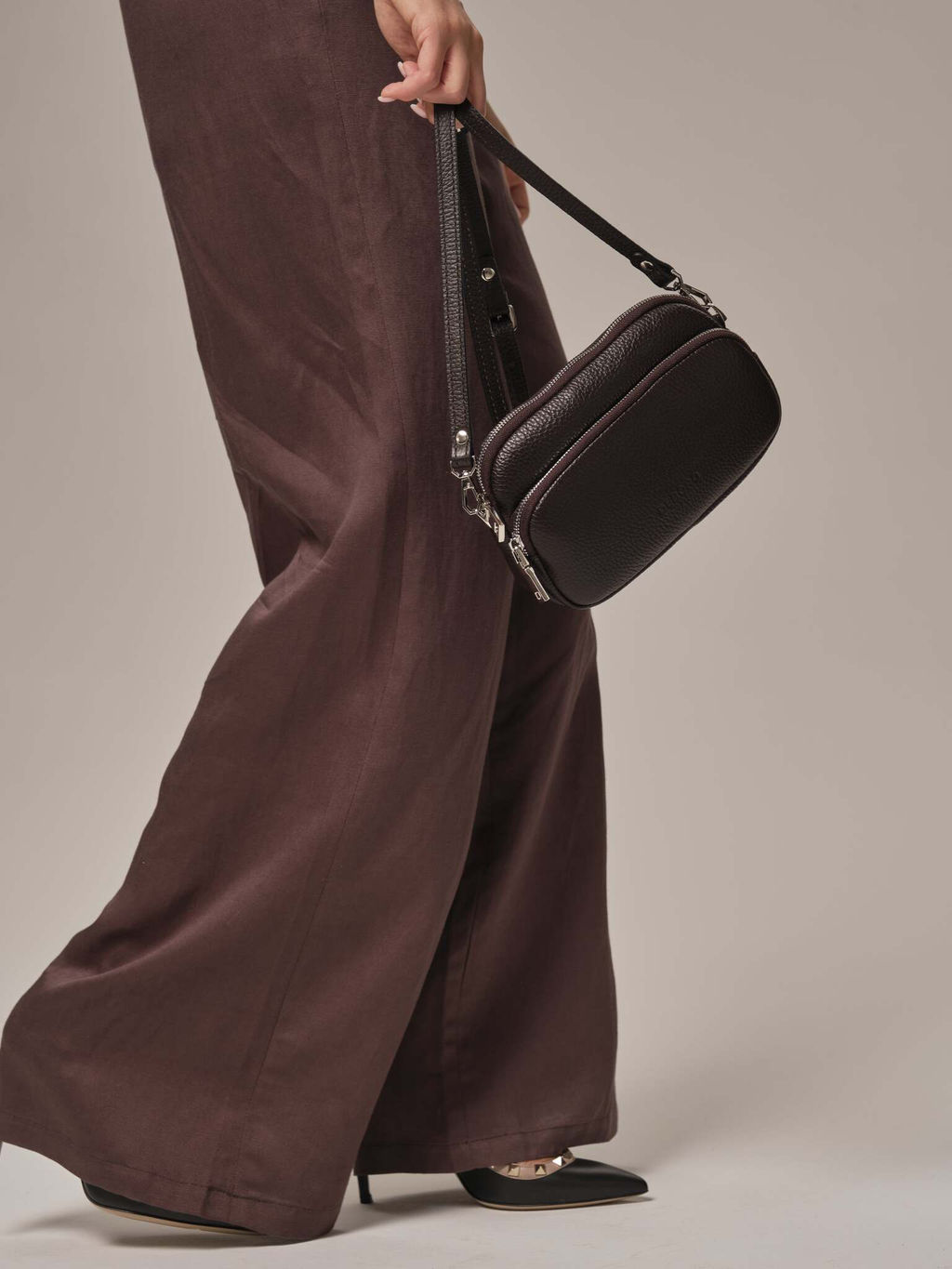 Сумка кожаная Deboro 30851 коричневый шоколад