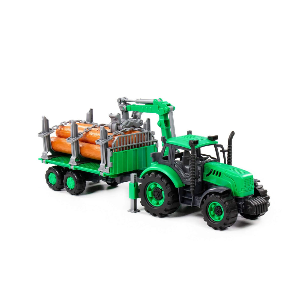 Трактор Прогресс лесовоз инерционный (зелёный) (в коробке) - Полесье фото 6