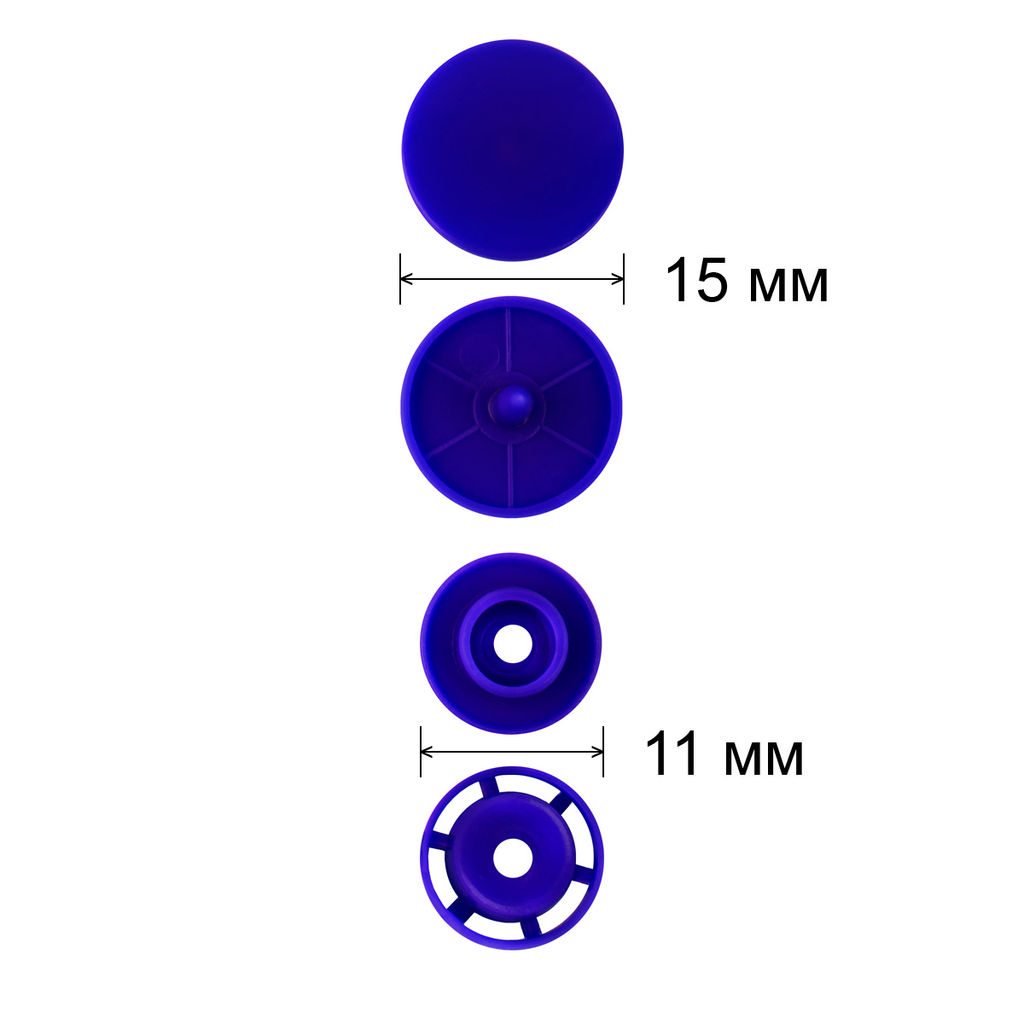 Кнопка Micron POM-15/500 Кнопки пластиковые пластик d 15 мм 500 шт. № 007 синий