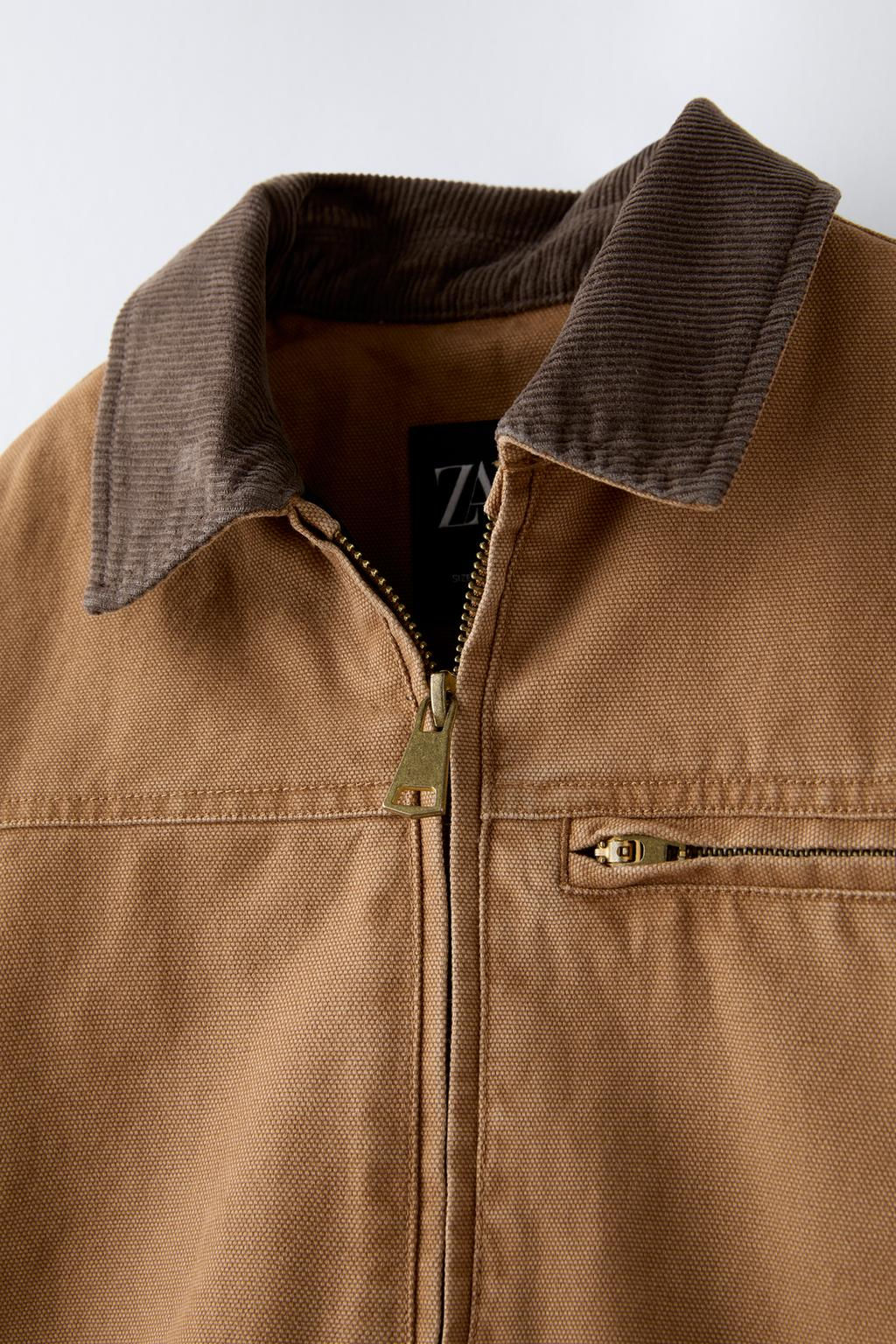 FADED JACKET WITH CORDUROY COLLAR - Zara фото 3