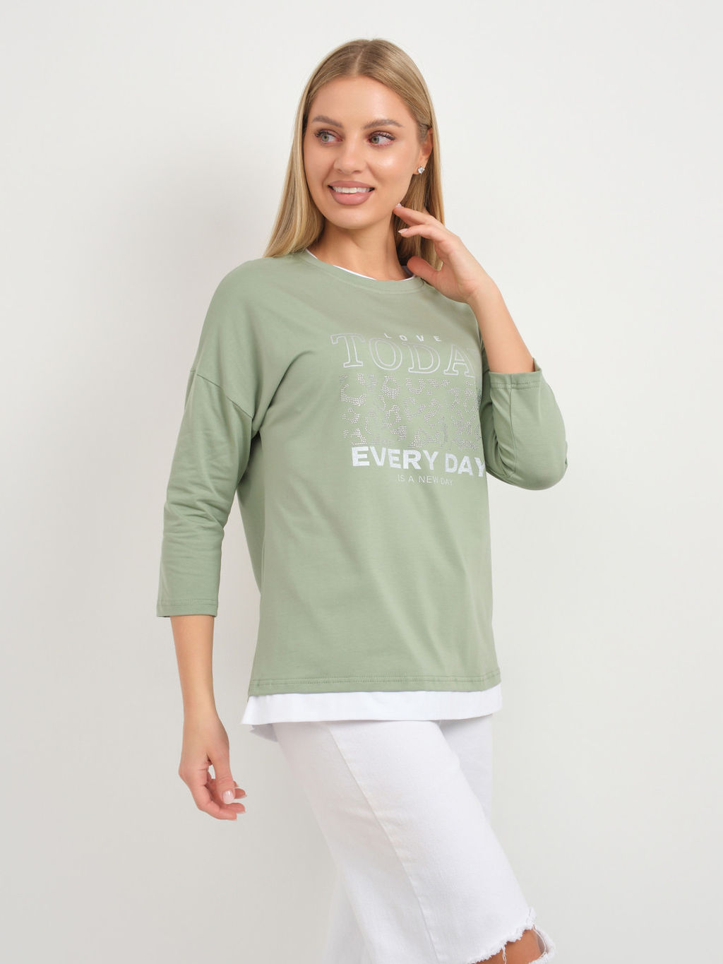 Лонгслив женский Лео фисташка