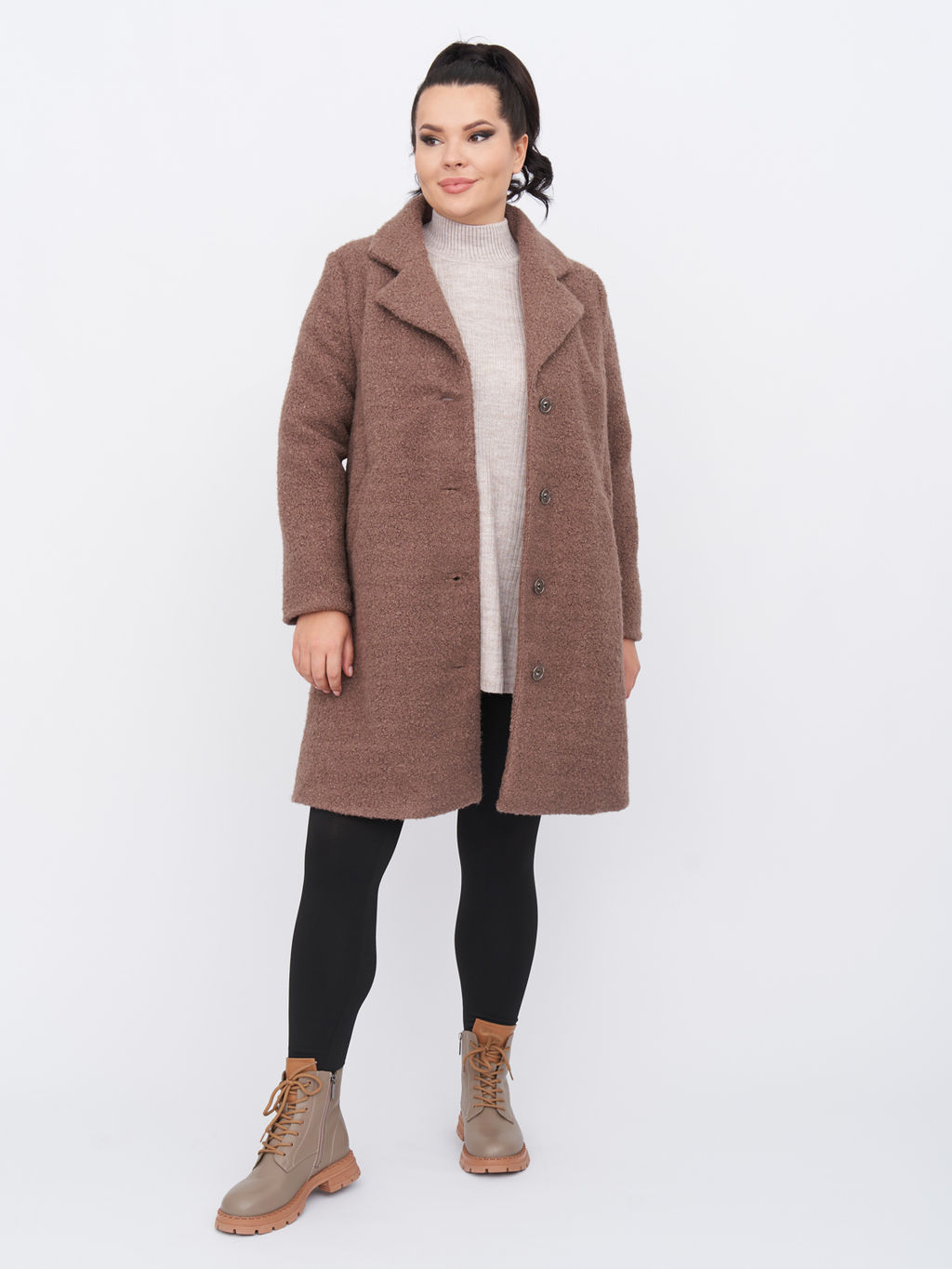 Пальто из букле ZPL13023BRW19 - Артесса фото 5
