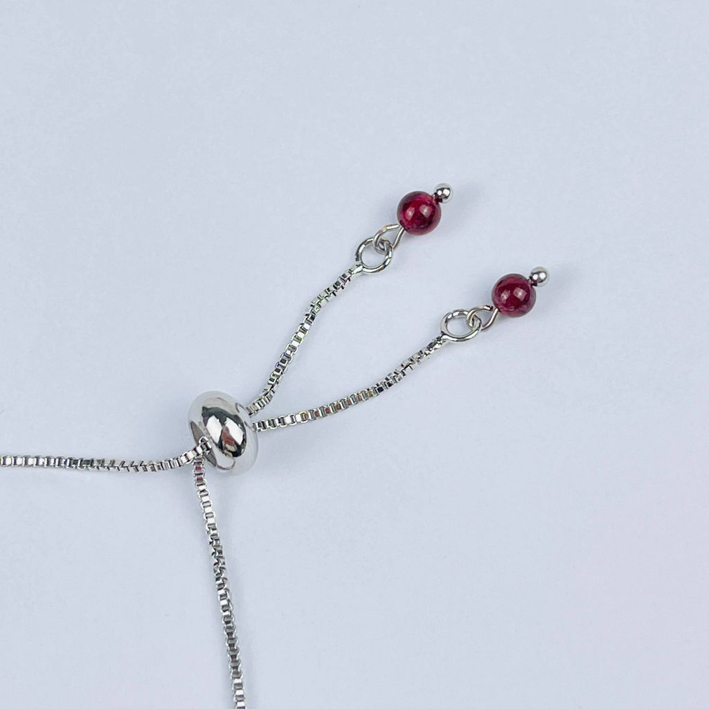 Браслет (на любовь) регулируемый из Розового кварца, Лунного камня и Граната - Радуга самоцветов фото 3