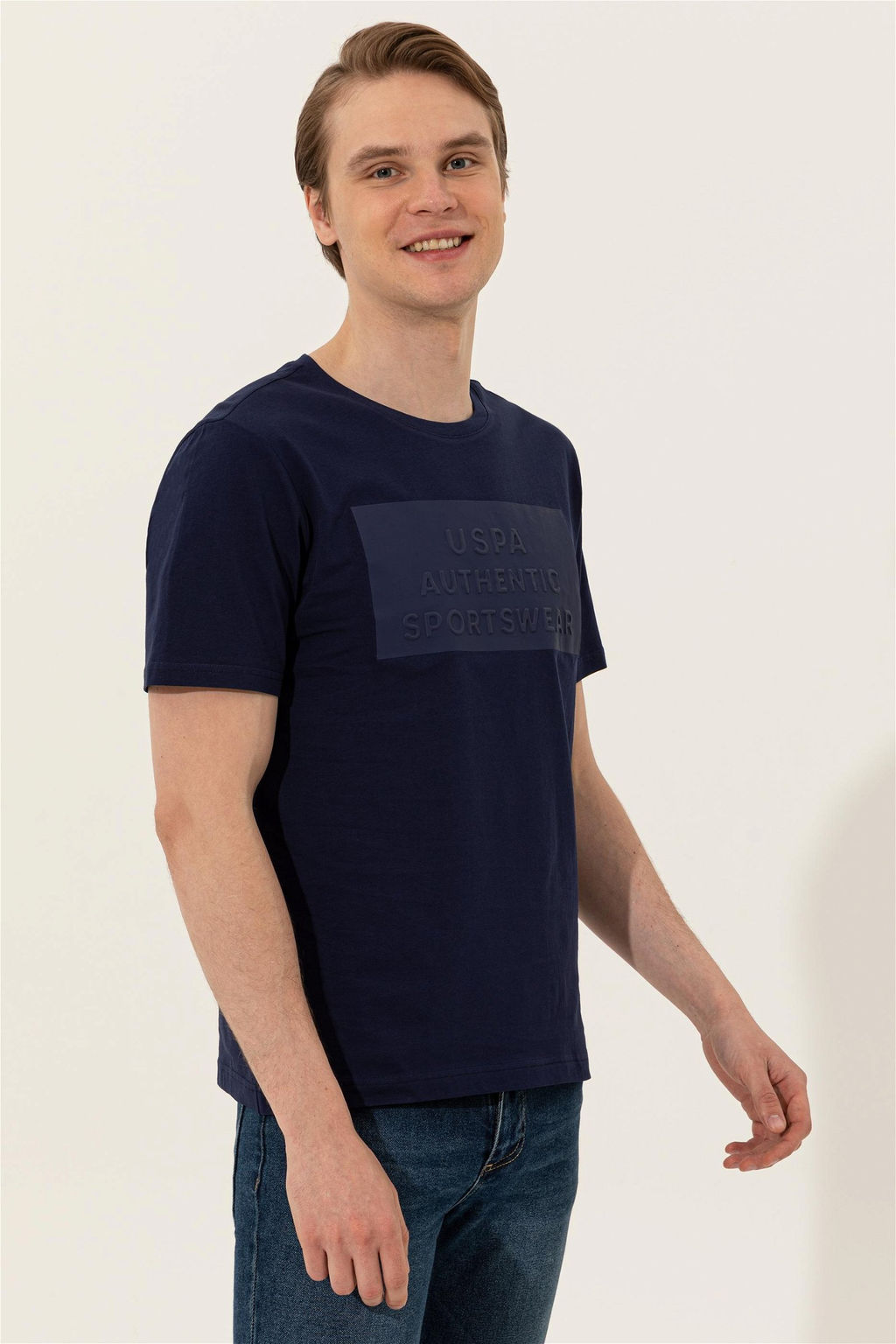 Мужская темно-синяя футболка с круглым вырезом Неожиданная скидка в корзине - U.s. polo assn фото 3