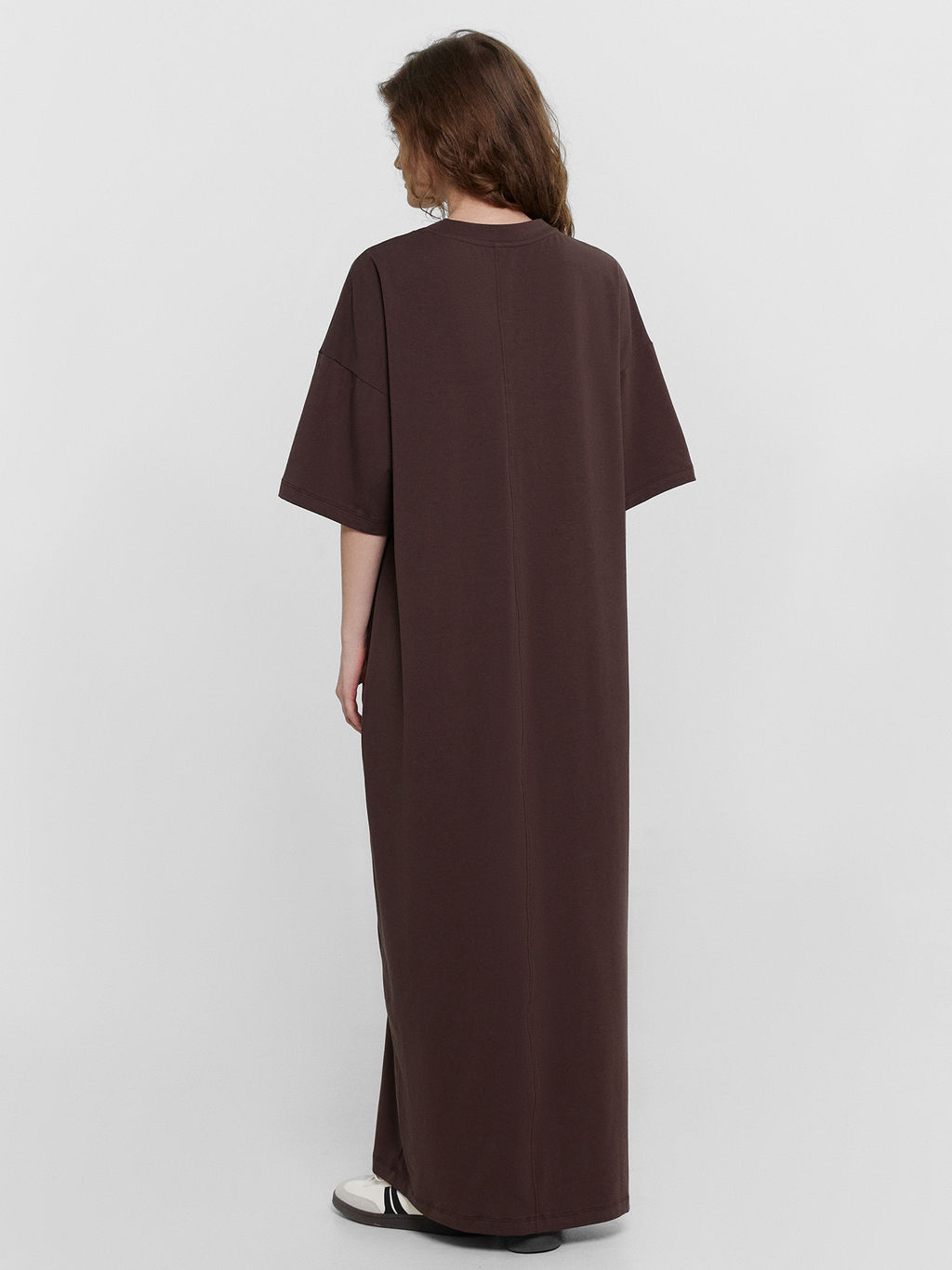 Платье женское коричневое длинное