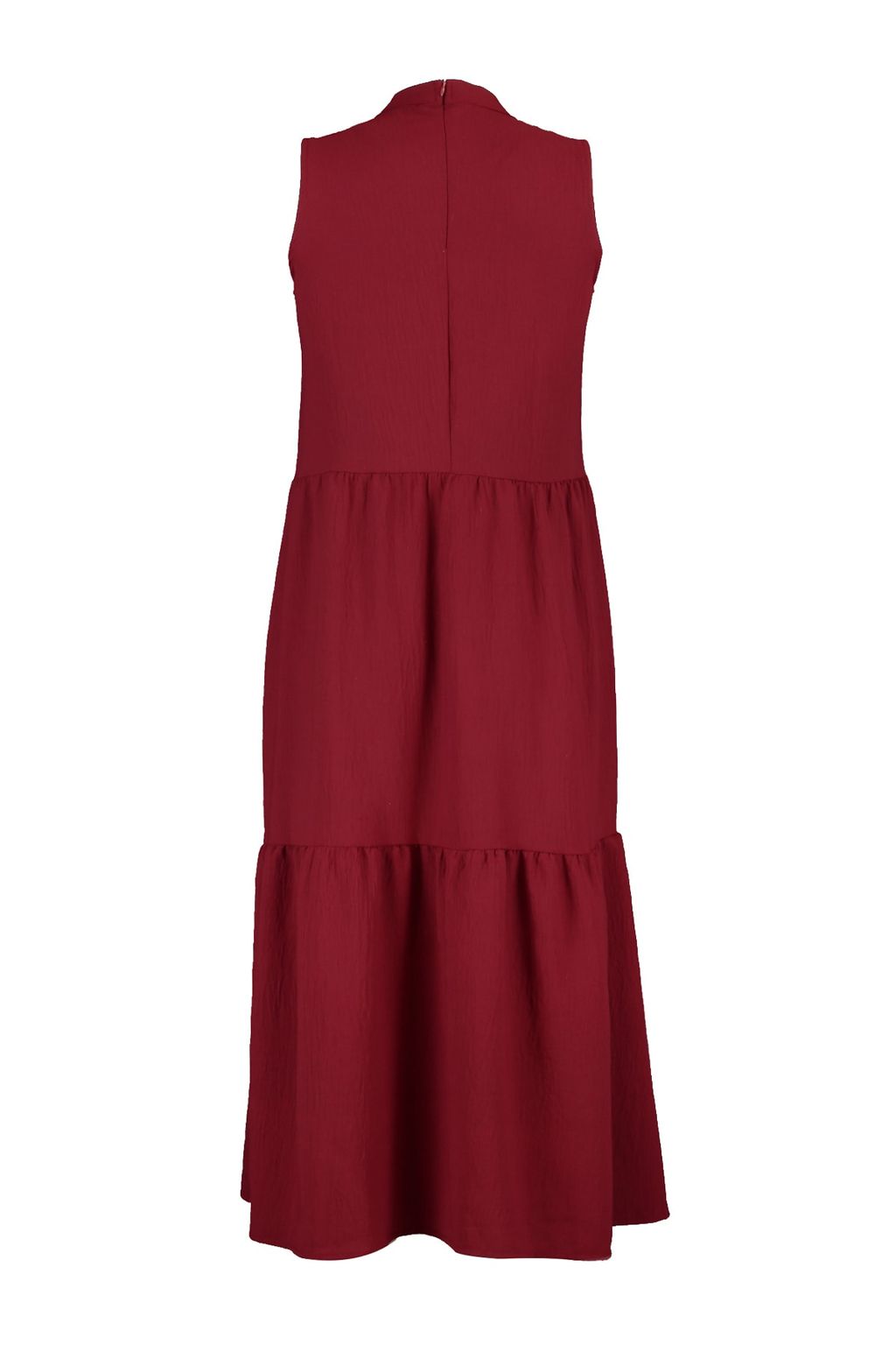 Bordo Shift/Duz Kesim Dik Yaka Midi Dokuma Elbise TWOSS20EL1864