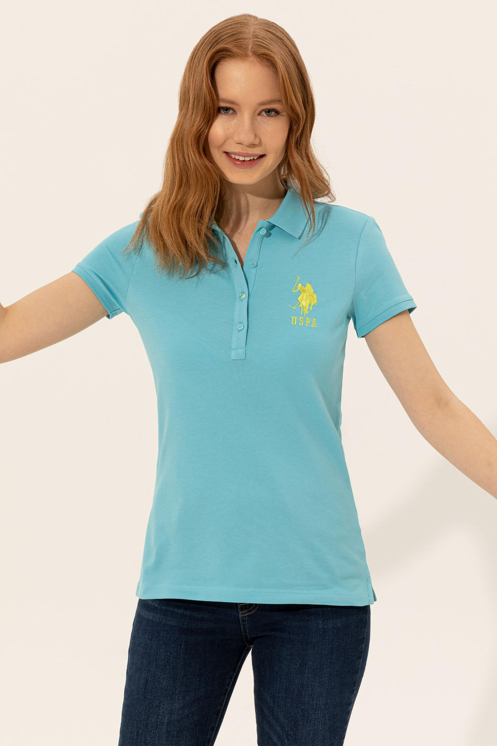 Kad_n Turkuaz Basic Polo Yaka Ti__rt - U.s. polo assn фото 4