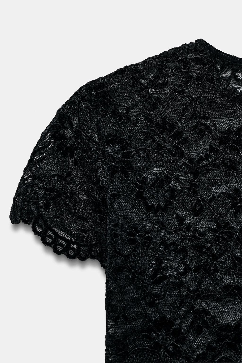 SHORT SLEEVE LACE T-SHIRT - Zara фото 12