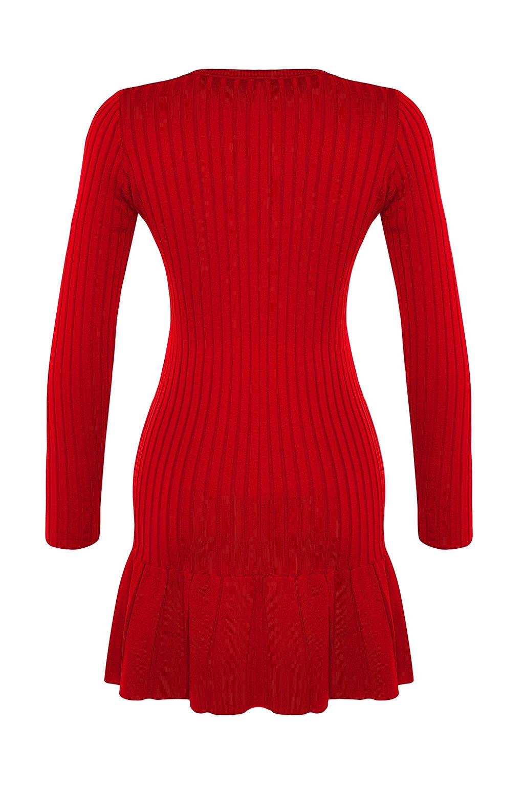 TRENDYOLMILLA Siyah Mini Triko Pileli Etek Detayl? Elbise TWOAW24EL00013  фото 8
