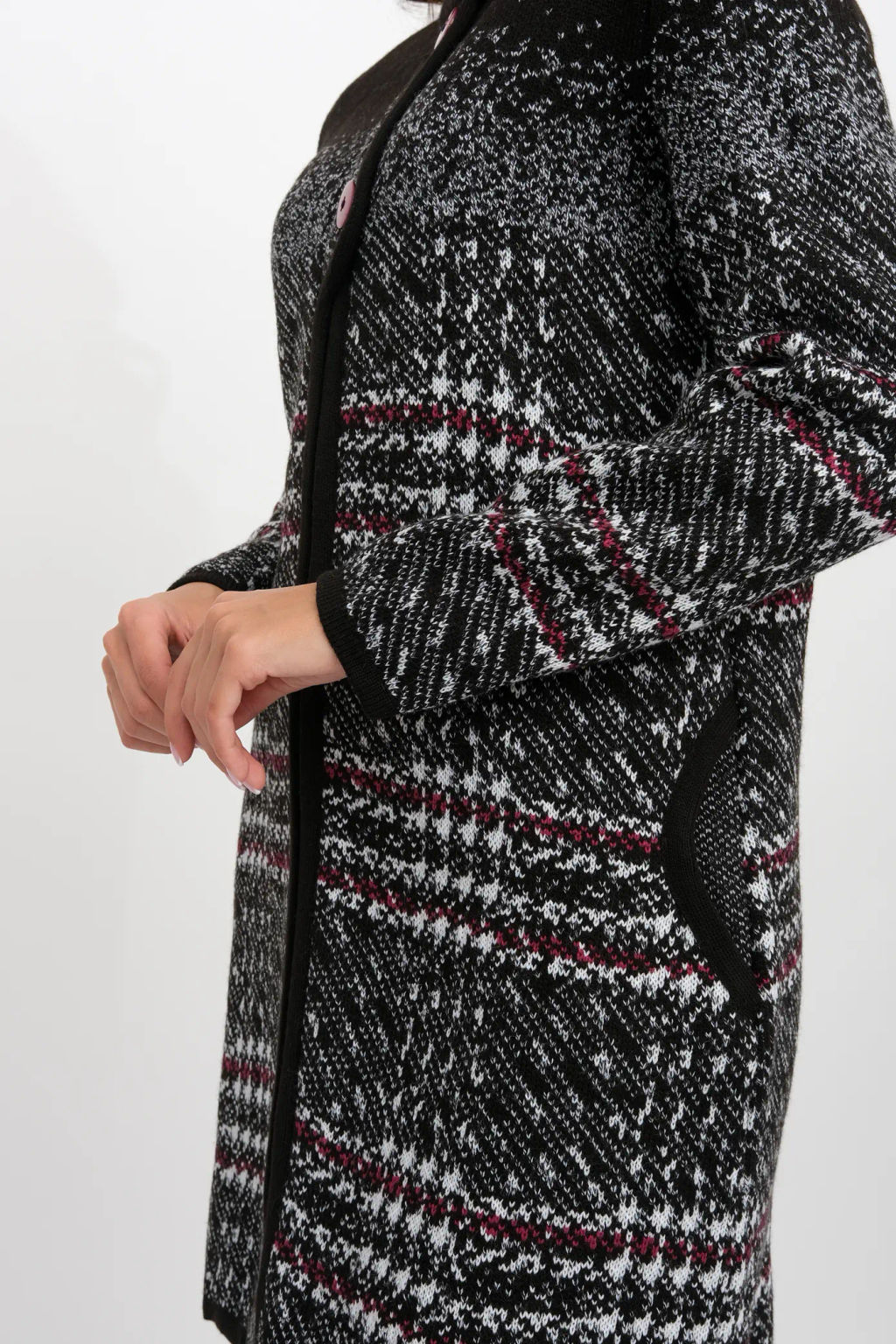 ЗЛАТА Кардиган В 1742 ст/черно-ягодный