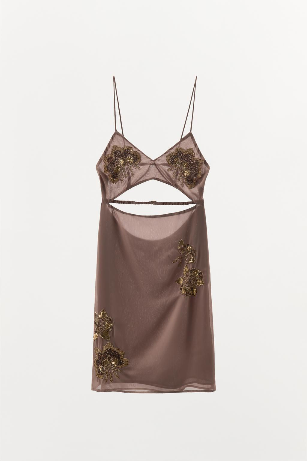 CUT-OUT DRESS WITH BEADS - Zara фото 5