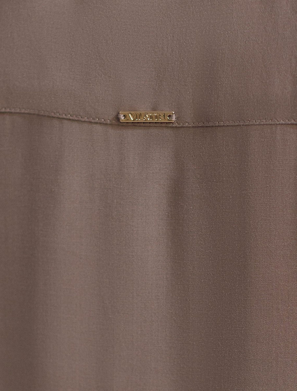 Блузка Vilatte с широкими манжетами, кофейная, из вискозы с лиоцеллом