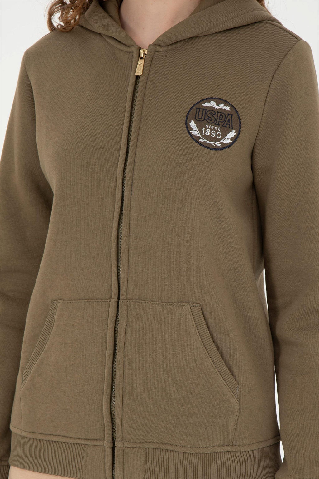 Женский свитшот цвета хаки - U.s. polo assn фото 6