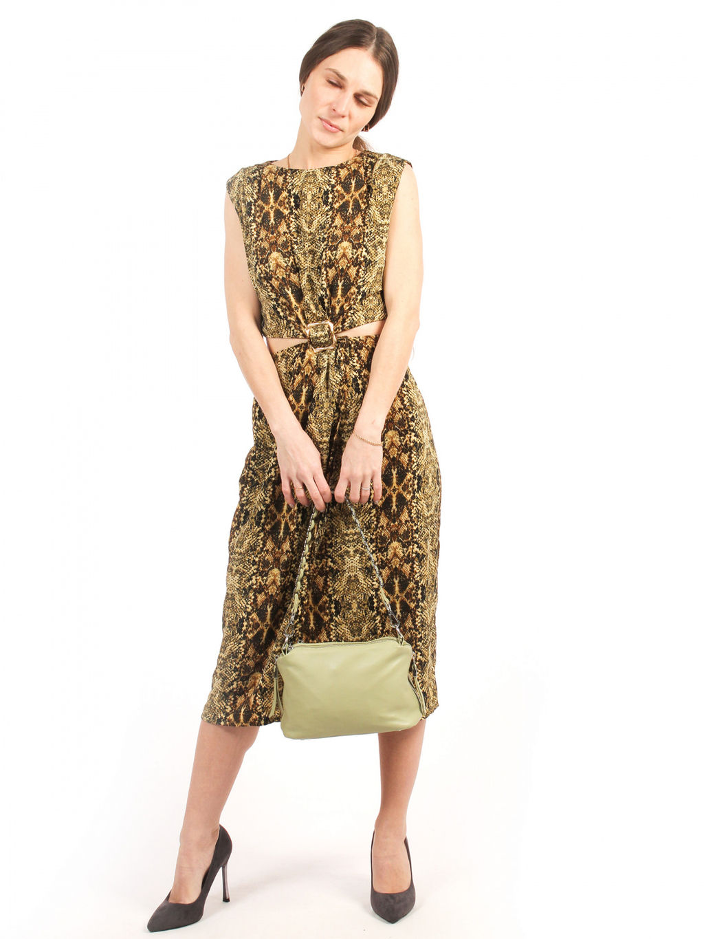 LACCOMA сумка АС0749Ш-зеленый натуральная кожа хлопок  фото 3