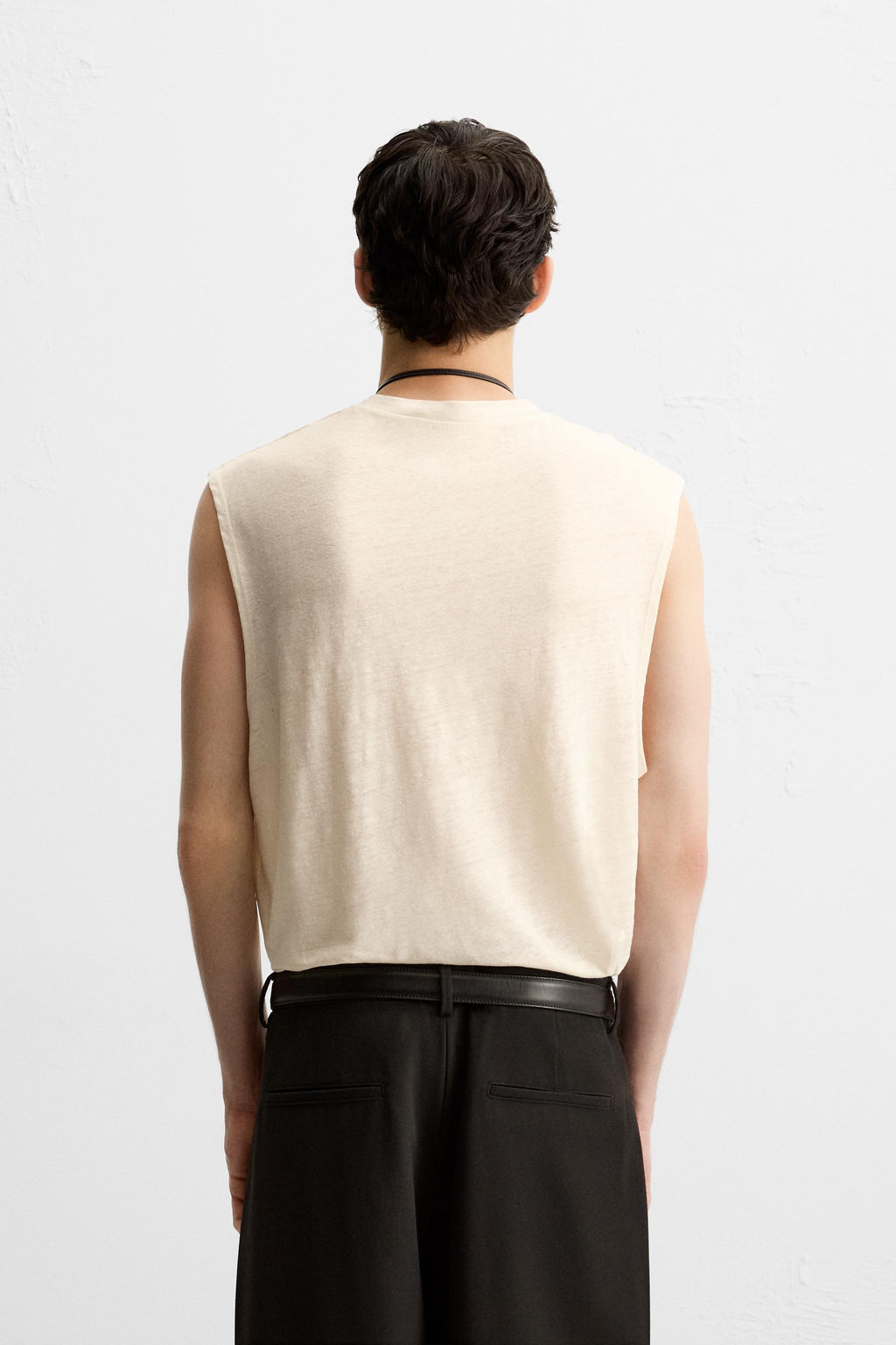 100% LINEN TANK T-SHIRT - Zara фото 3