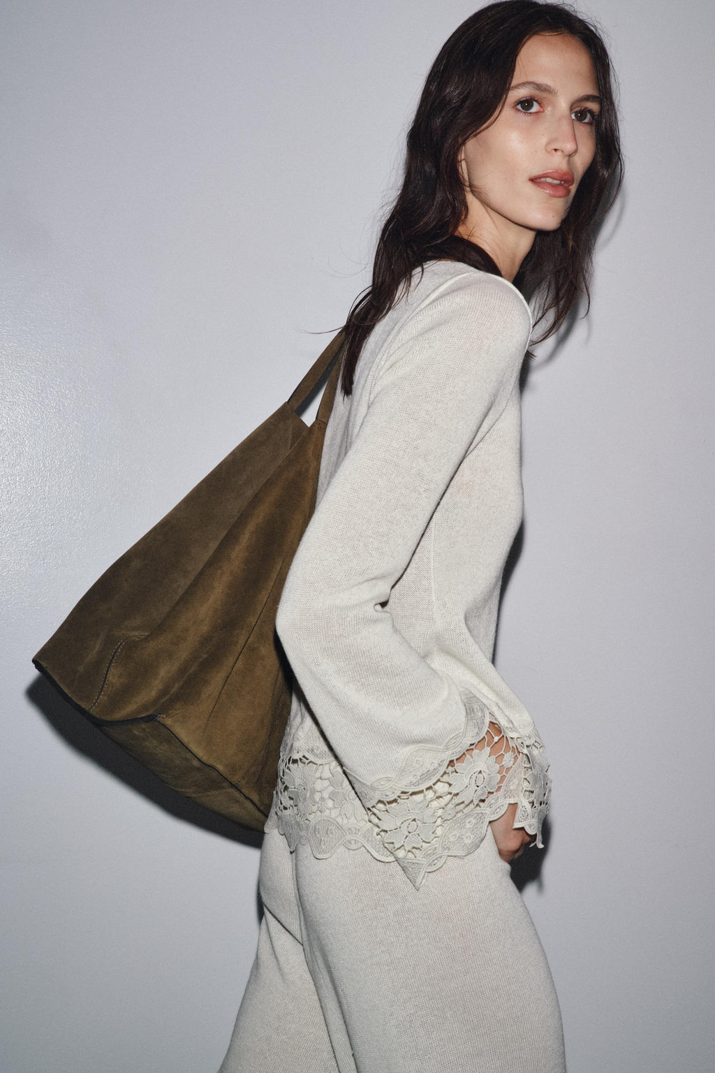 GUIPURE COMBINATION T-SHIRT - Zara фото 16