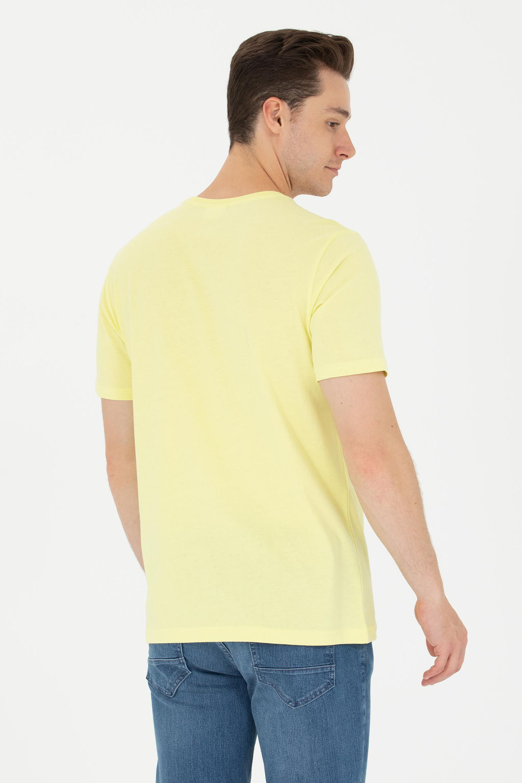 U. S. Polo Assn Мужская светло-желтая футболка с круглым вырезом - U.s. polo assn фото 12